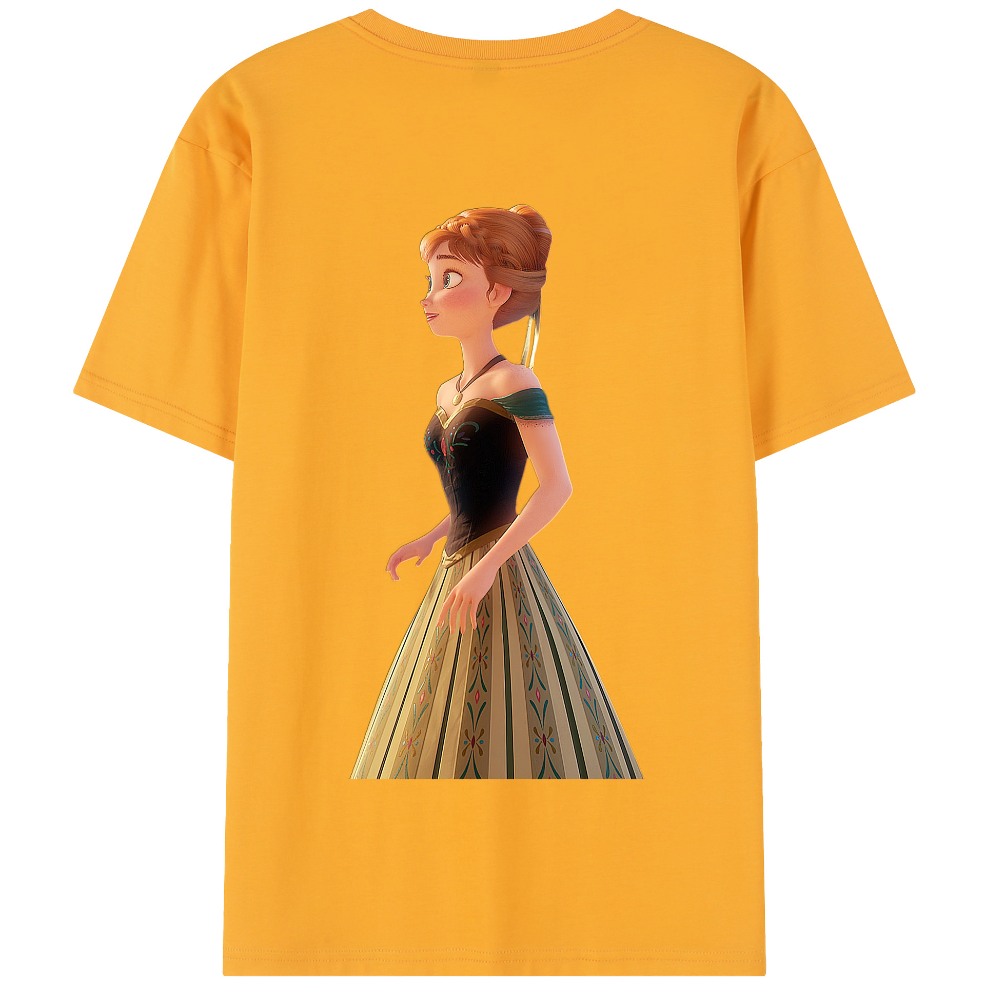 （画像用） アナと雪の女王 アンナ エルサ Frozen Anna Elsa 綿100％半袖Tシャツ（背面プリント）