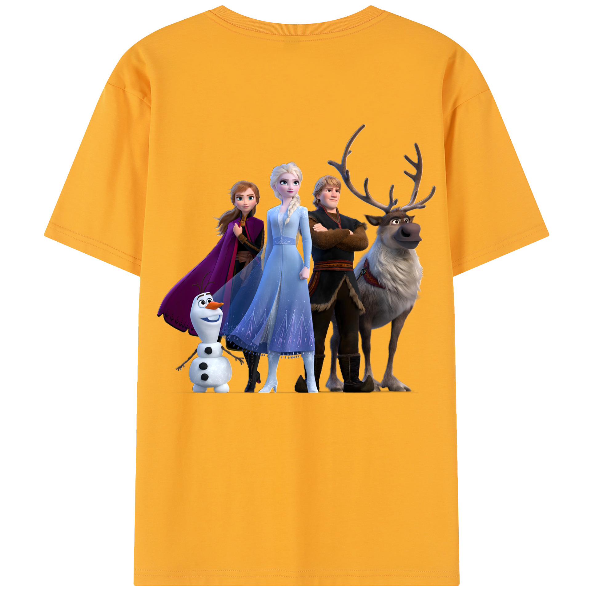 （画像用） アナと雪の女王 アンナ エルサ Frozen Anna Elsa 綿100％半袖Tシャツ（背面プリント）
