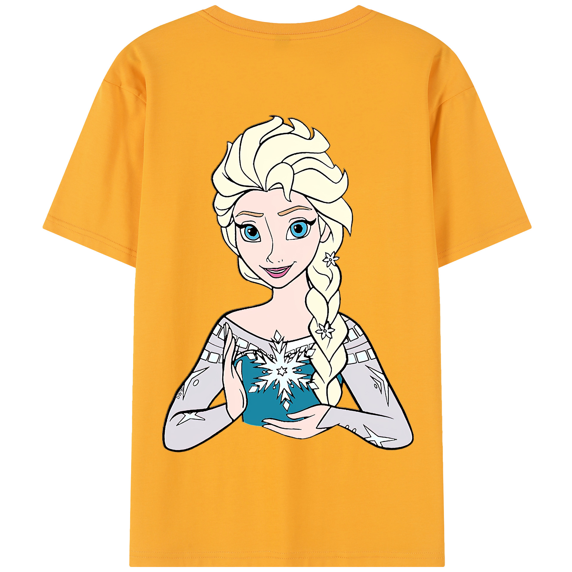 （画像用） アナと雪の女王 アンナ エルサ Frozen Anna Elsa 綿100％半袖Tシャツ（背面プリント）