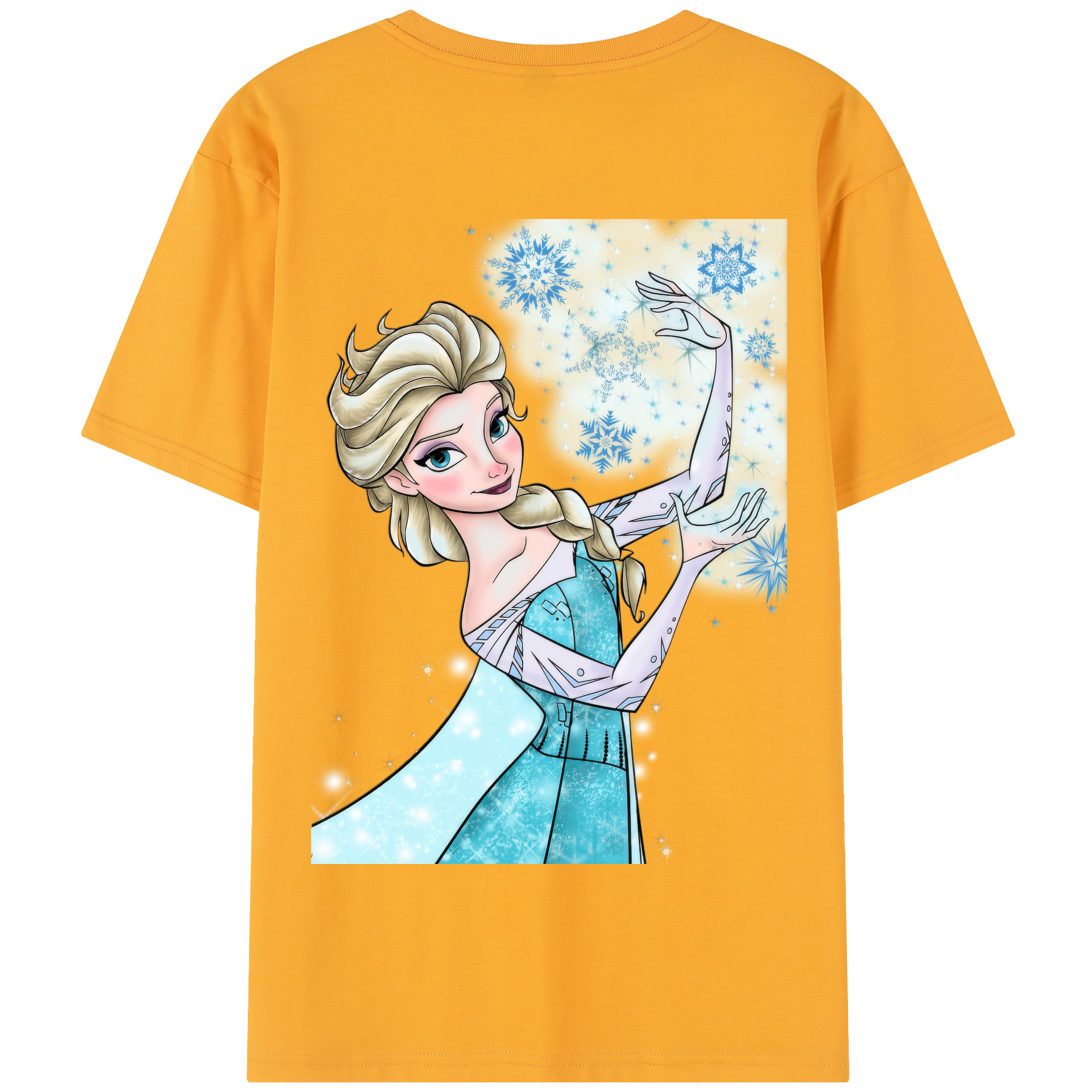 （画像用） アナと雪の女王 アンナ エルサ Frozen Anna Elsa 綿100％半袖Tシャツ（背面プリント）