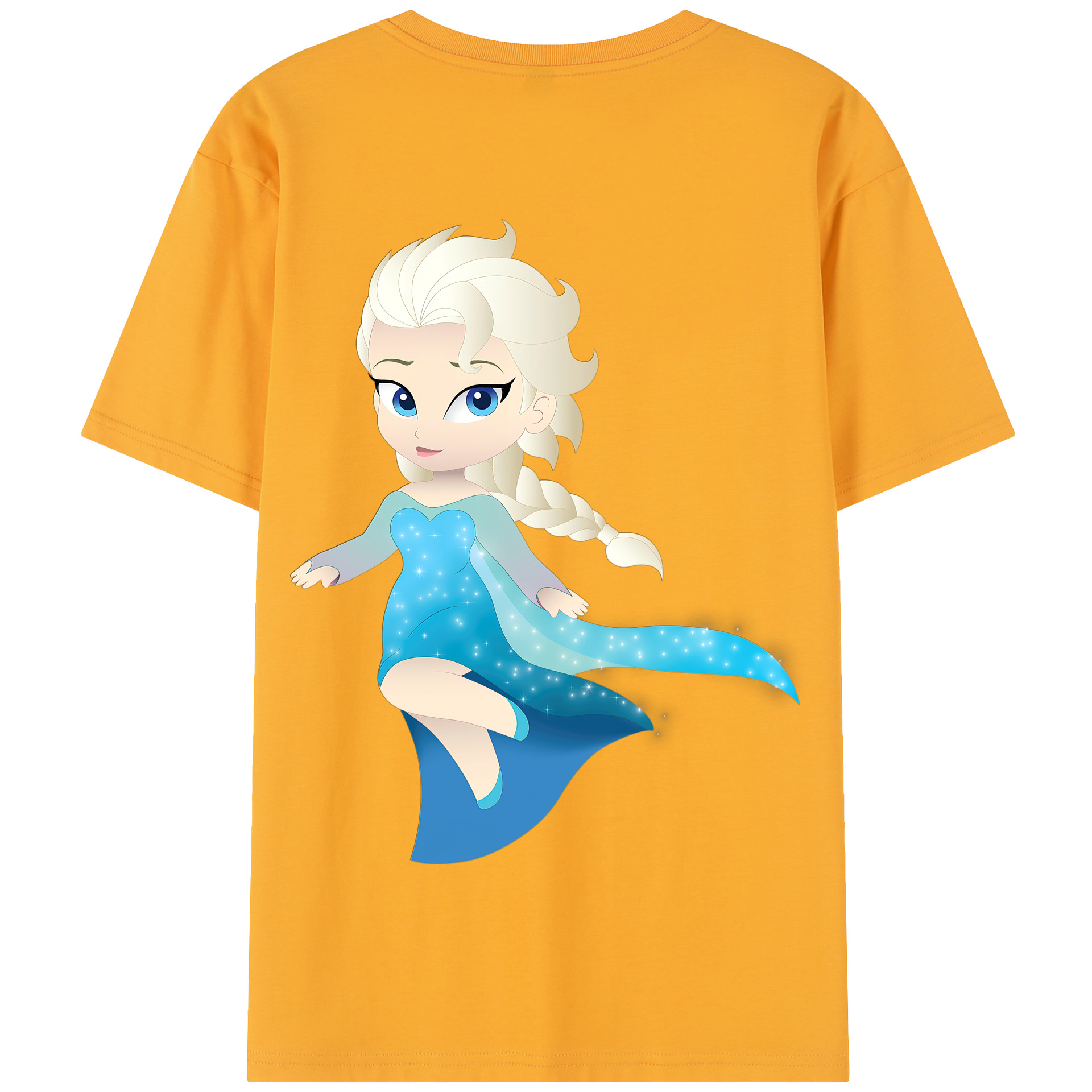 （画像用） アナと雪の女王 アンナ エルサ Frozen Anna Elsa 綿100％半袖Tシャツ（背面プリント）
