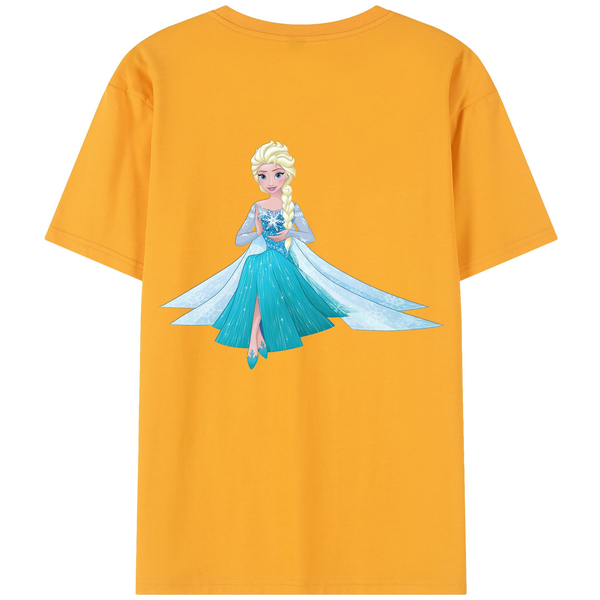 （画像用） アナと雪の女王 アンナ エルサ Frozen Anna Elsa 綿100％半袖Tシャツ（背面プリント）