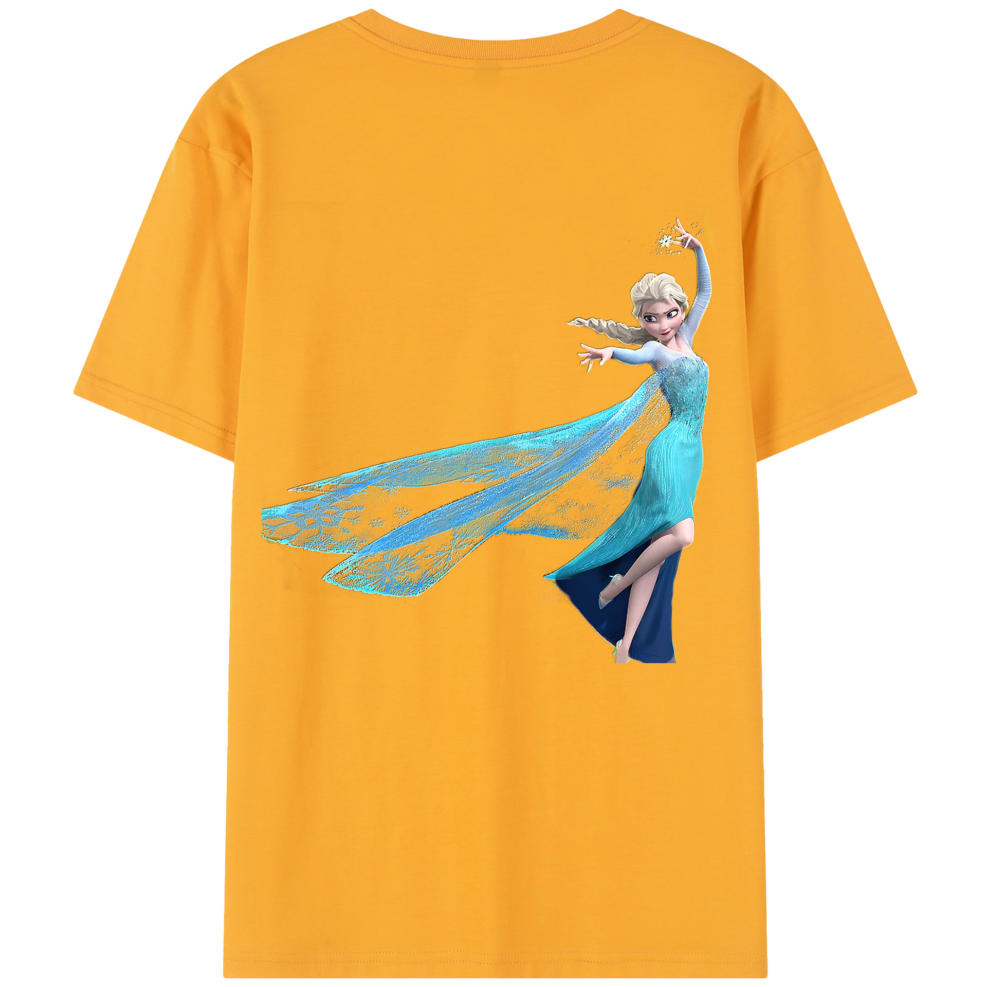 （画像用） アナと雪の女王 アンナ エルサ Frozen Anna Elsa 綿100％半袖Tシャツ（背面プリント）