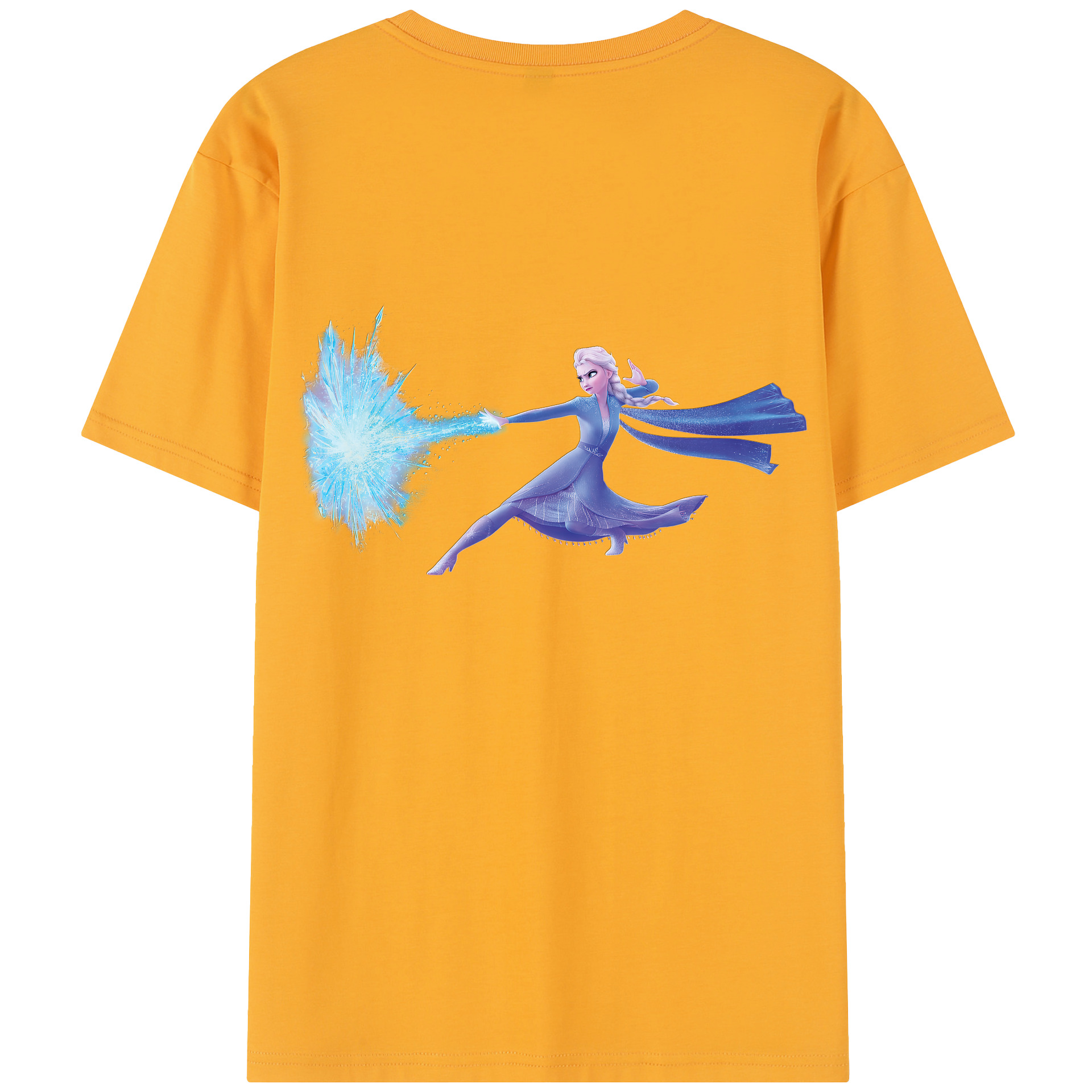 （画像用） アナと雪の女王 アンナ エルサ Frozen Anna Elsa 綿100％半袖Tシャツ（背面プリント）