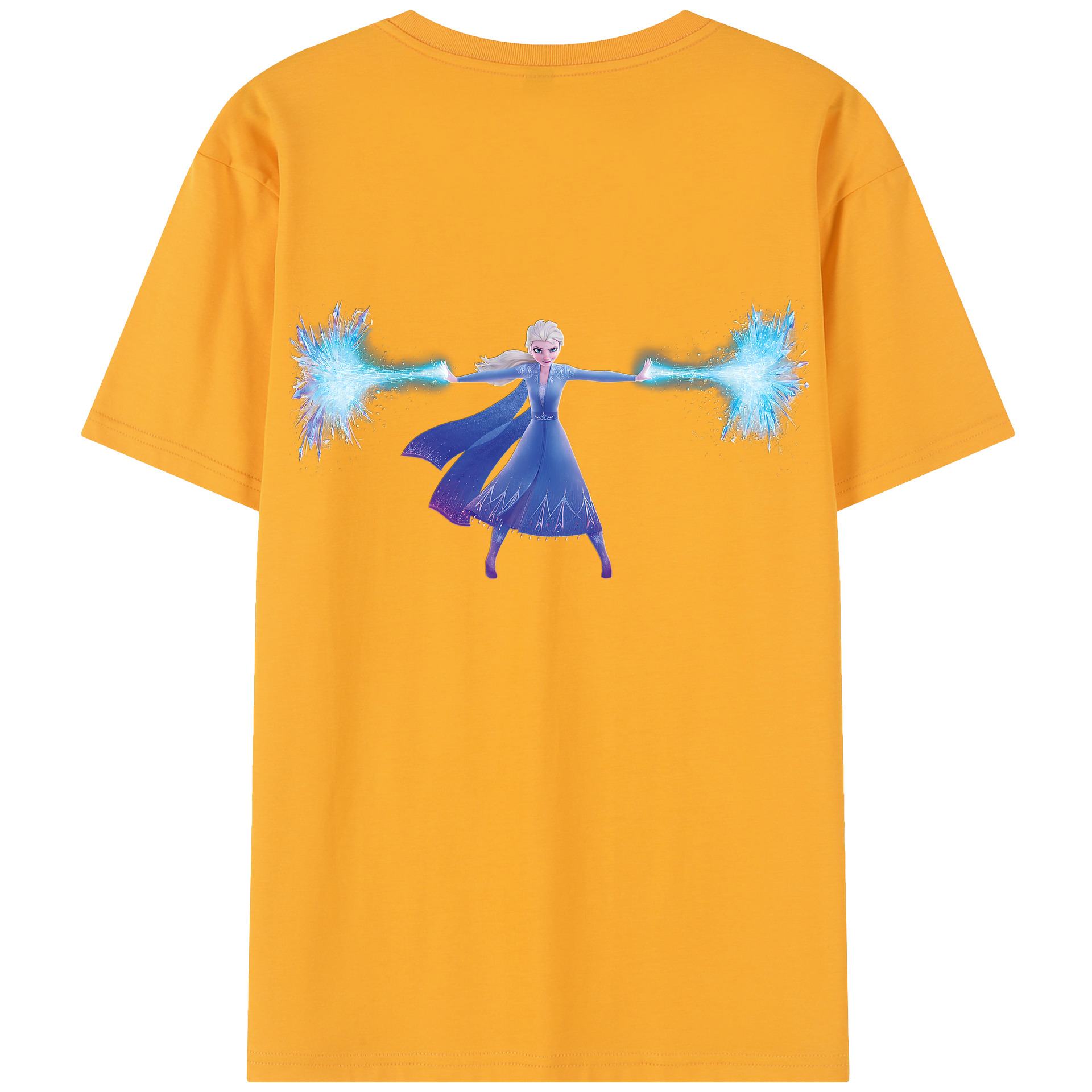 （画像用） アナと雪の女王 アンナ エルサ Frozen Anna Elsa 綿100％半袖Tシャツ（背面プリント）