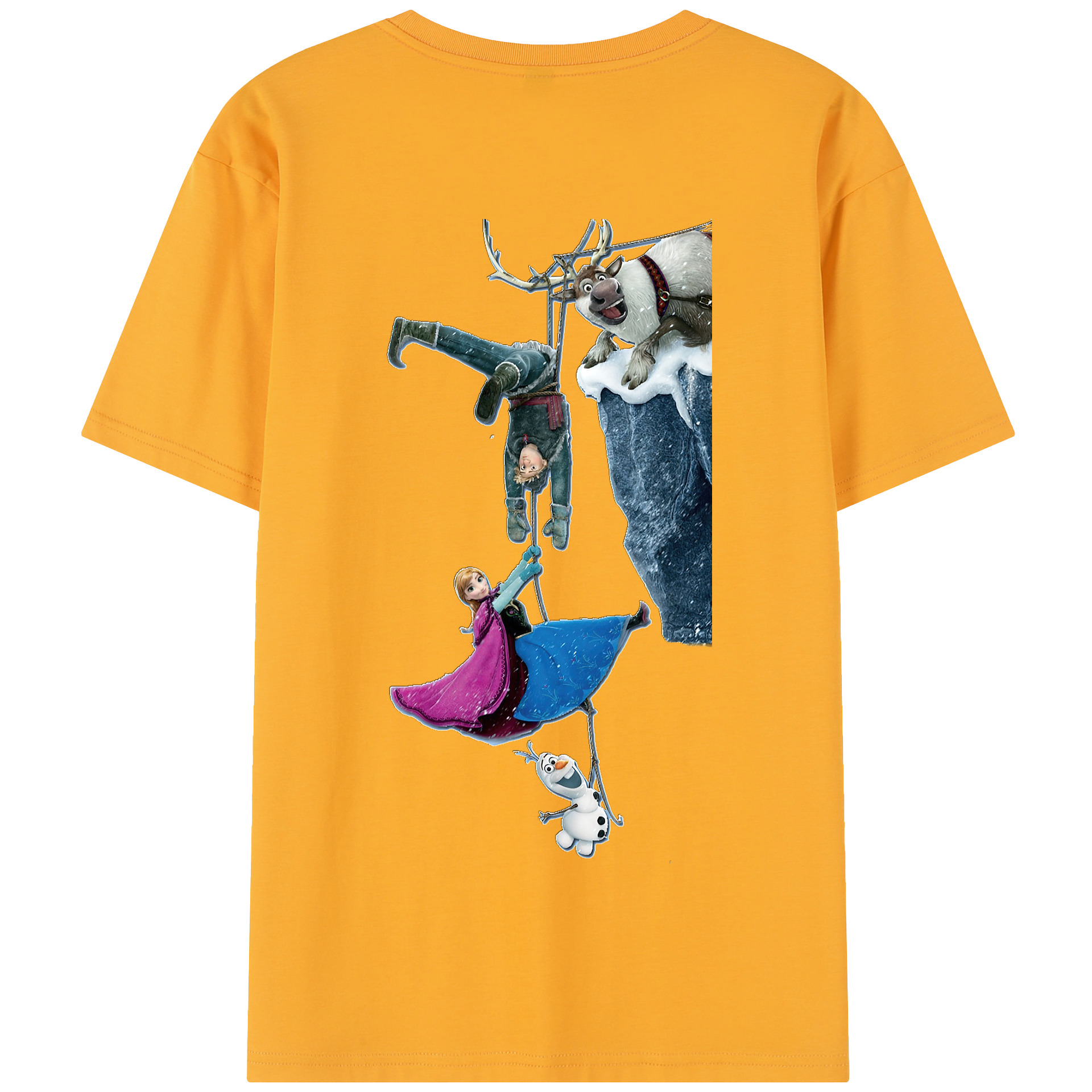 （画像用） アナと雪の女王 アンナ エルサ Frozen Anna Elsa 綿100％半袖Tシャツ（背面プリント）