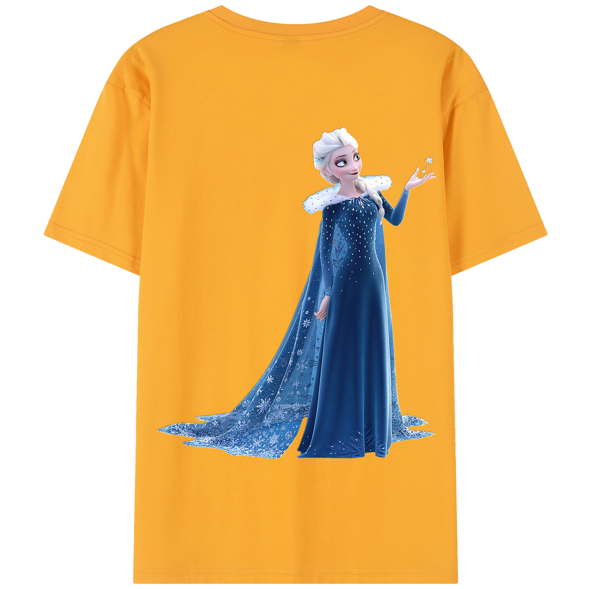 （画像用） アナと雪の女王 アンナ エルサ Frozen Anna Elsa 綿100％半袖Tシャツ（背面プリント）