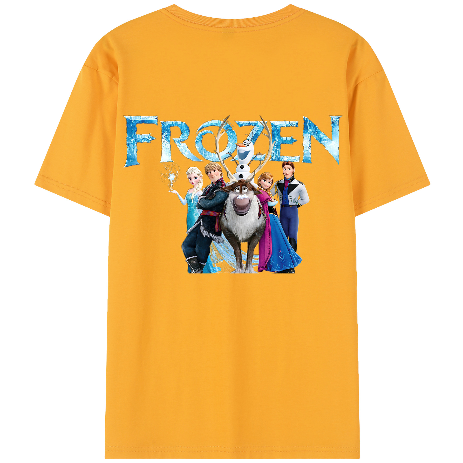（画像用） アナと雪の女王 アンナ エルサ Frozen Anna Elsa 綿100％半袖Tシャツ（背面プリント）