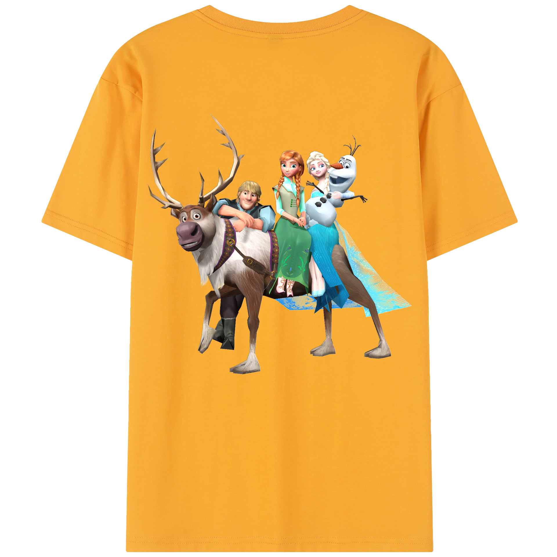 （画像用） アナと雪の女王 アンナ エルサ Frozen Anna Elsa 綿100％半袖Tシャツ（背面プリント）