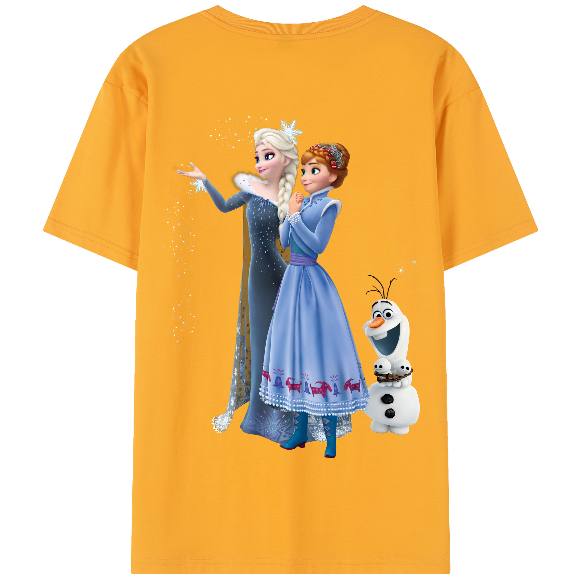 （画像用） アナと雪の女王 アンナ エルサ Frozen Anna Elsa 綿100％半袖Tシャツ（背面プリント）