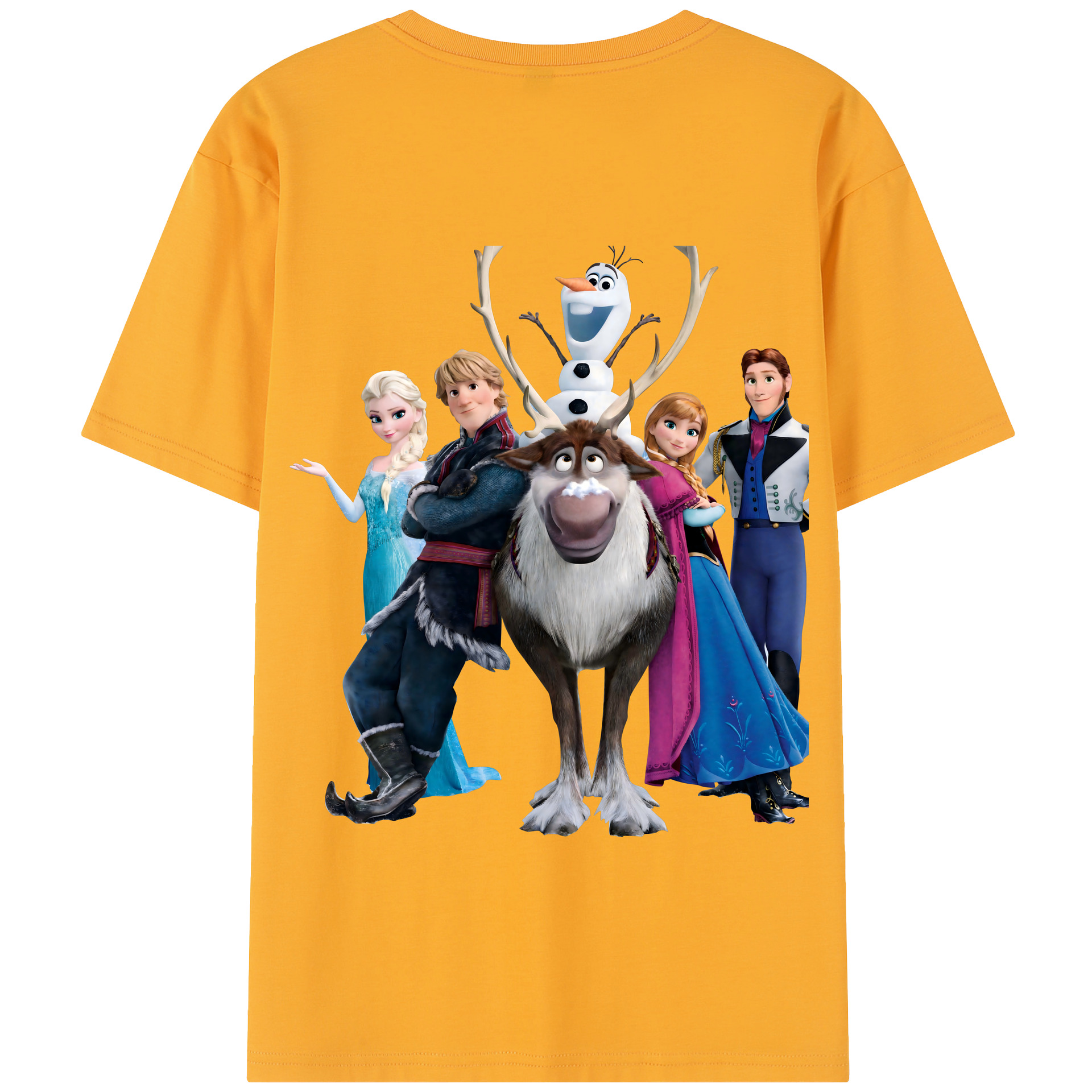 （画像用） アナと雪の女王 アンナ エルサ Frozen Anna Elsa 綿100％半袖Tシャツ（背面プリント）