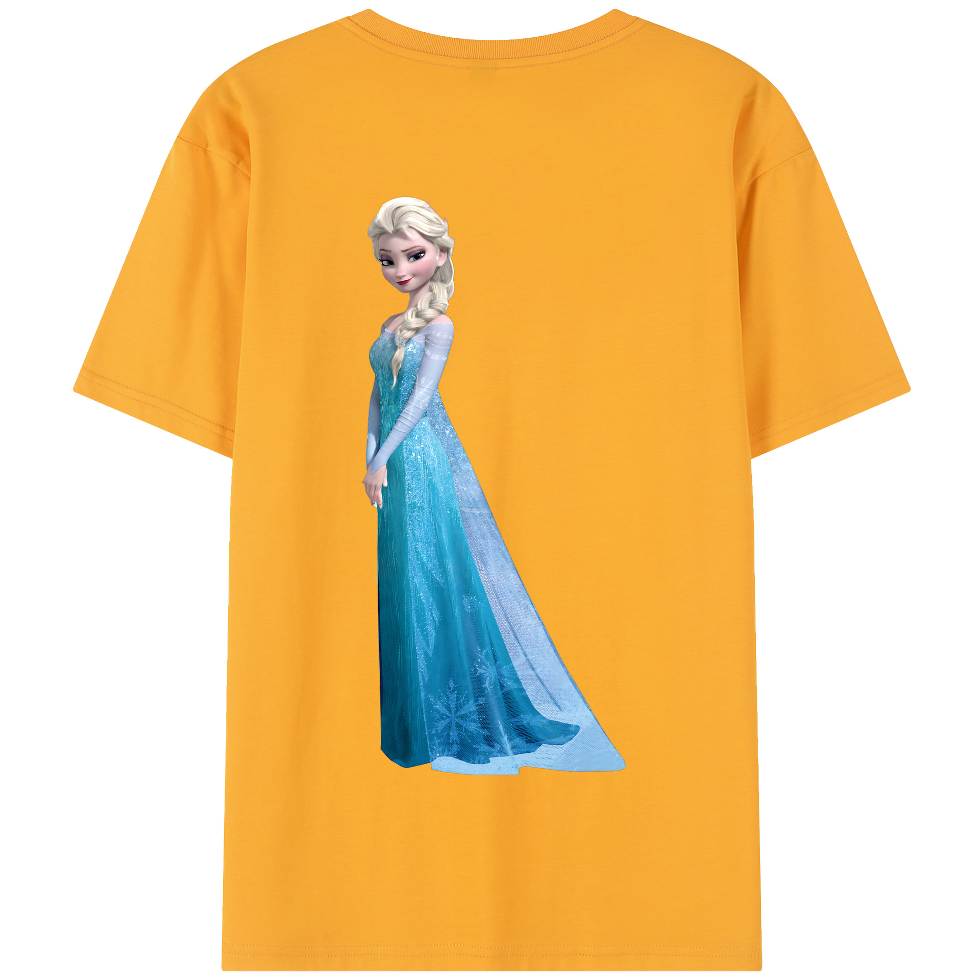 （画像用） アナと雪の女王 アンナ エルサ Frozen Anna Elsa 綿100％半袖Tシャツ（背面プリント）