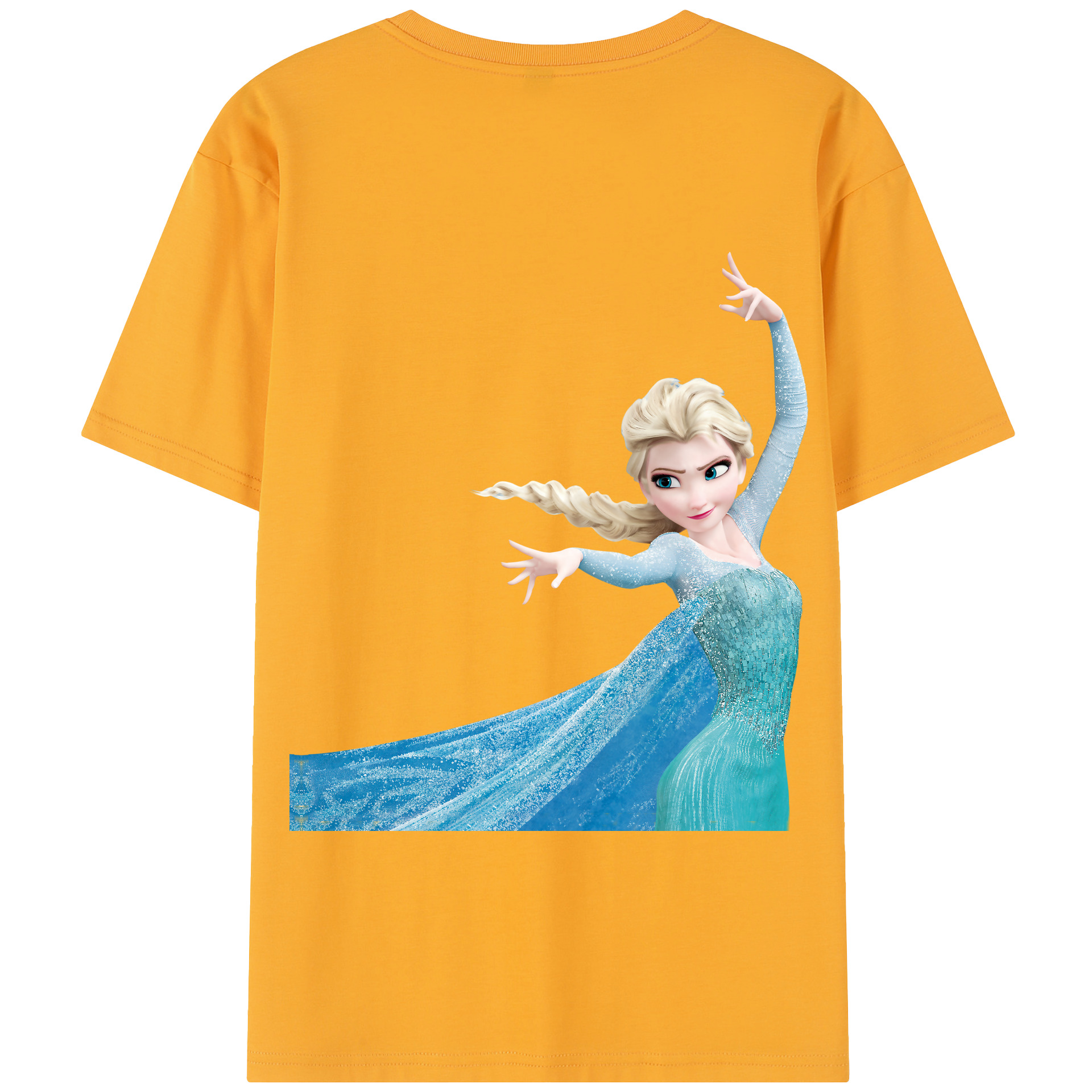 （画像用） アナと雪の女王 アンナ エルサ Frozen Anna Elsa 綿100％半袖Tシャツ（背面プリント）