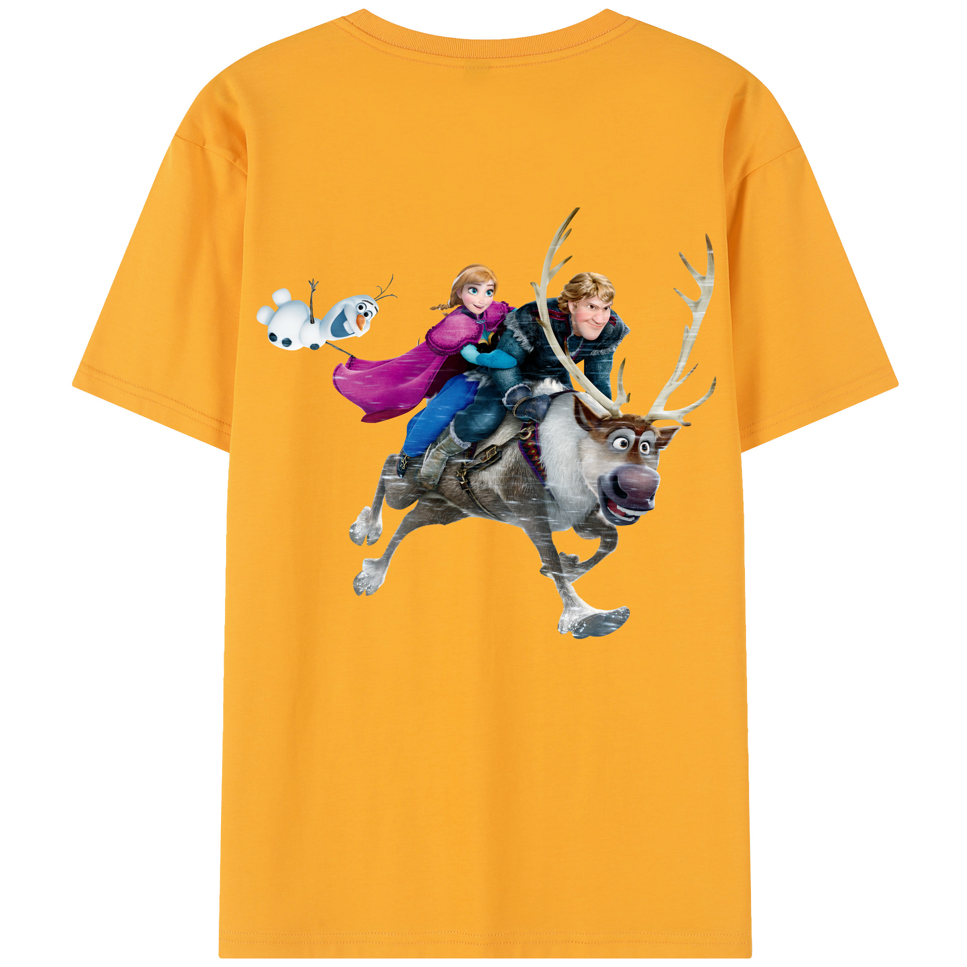 （画像用） アナと雪の女王 アンナ エルサ Frozen Anna Elsa 綿100％半袖Tシャツ（背面プリント）