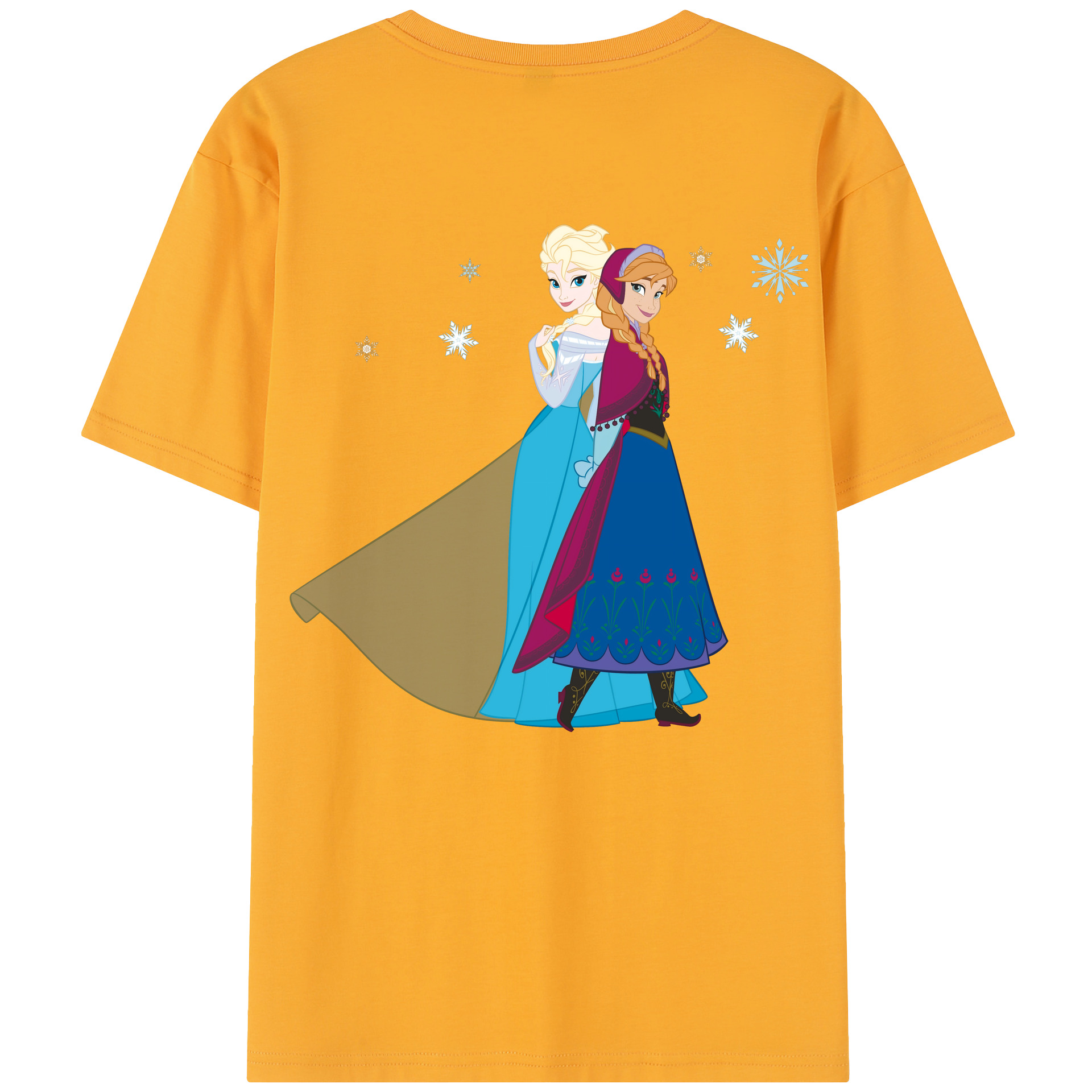 （画像用） アナと雪の女王 アンナ エルサ Frozen Anna Elsa 綿100％半袖Tシャツ（背面プリント）