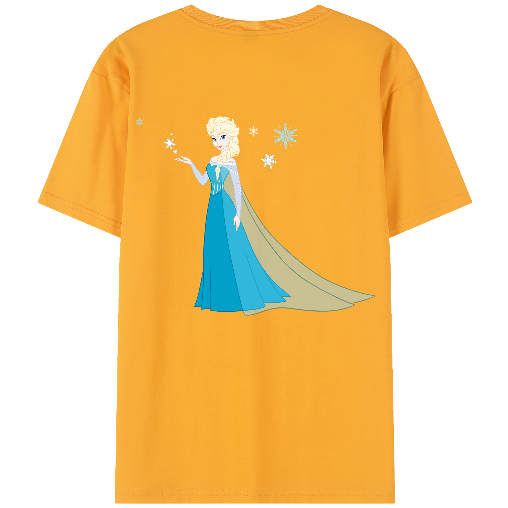 （画像用） アナと雪の女王 アンナ エルサ Frozen Anna Elsa 綿100％半袖Tシャツ（背面プリント）