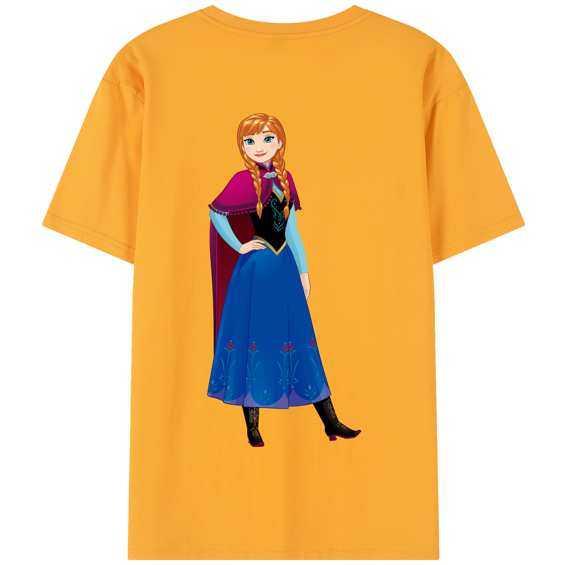 （画像用） アナと雪の女王 アンナ エルサ Frozen Anna Elsa 綿100％半袖Tシャツ（背面プリント）