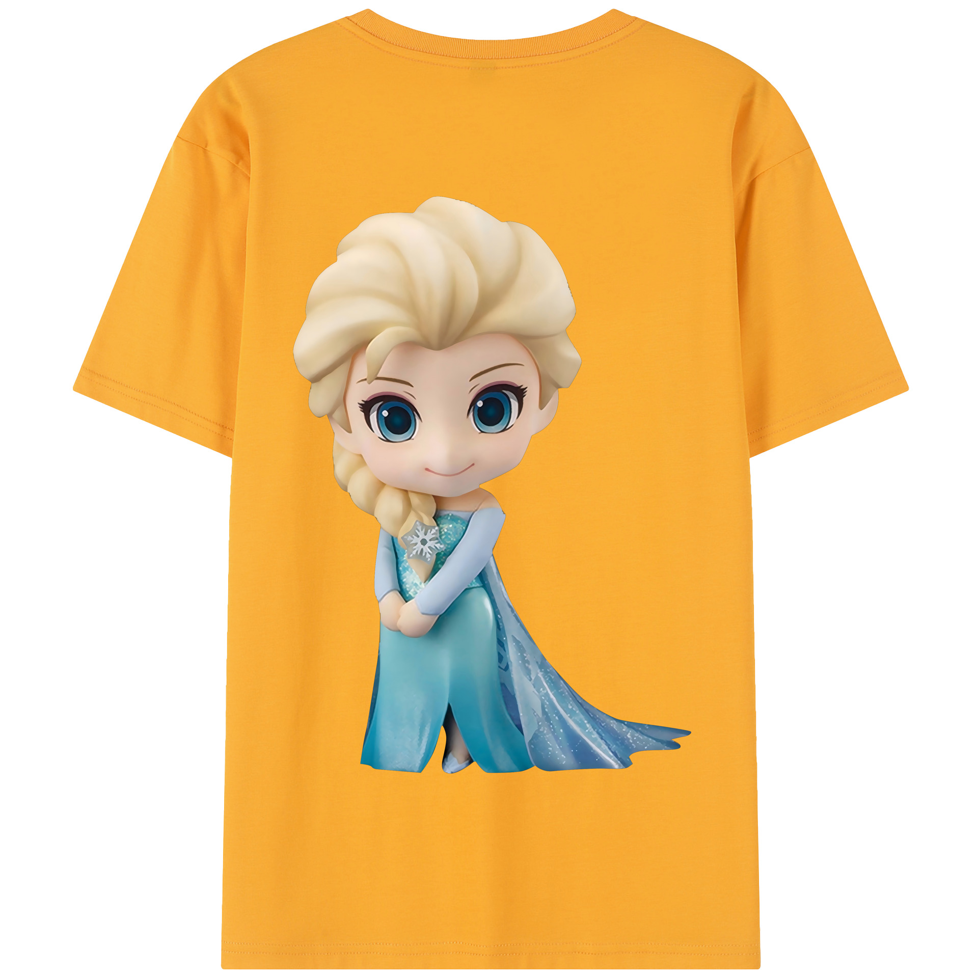 （画像用） アナと雪の女王 アンナ エルサ Frozen Anna Elsa 綿100％半袖Tシャツ（背面プリント）