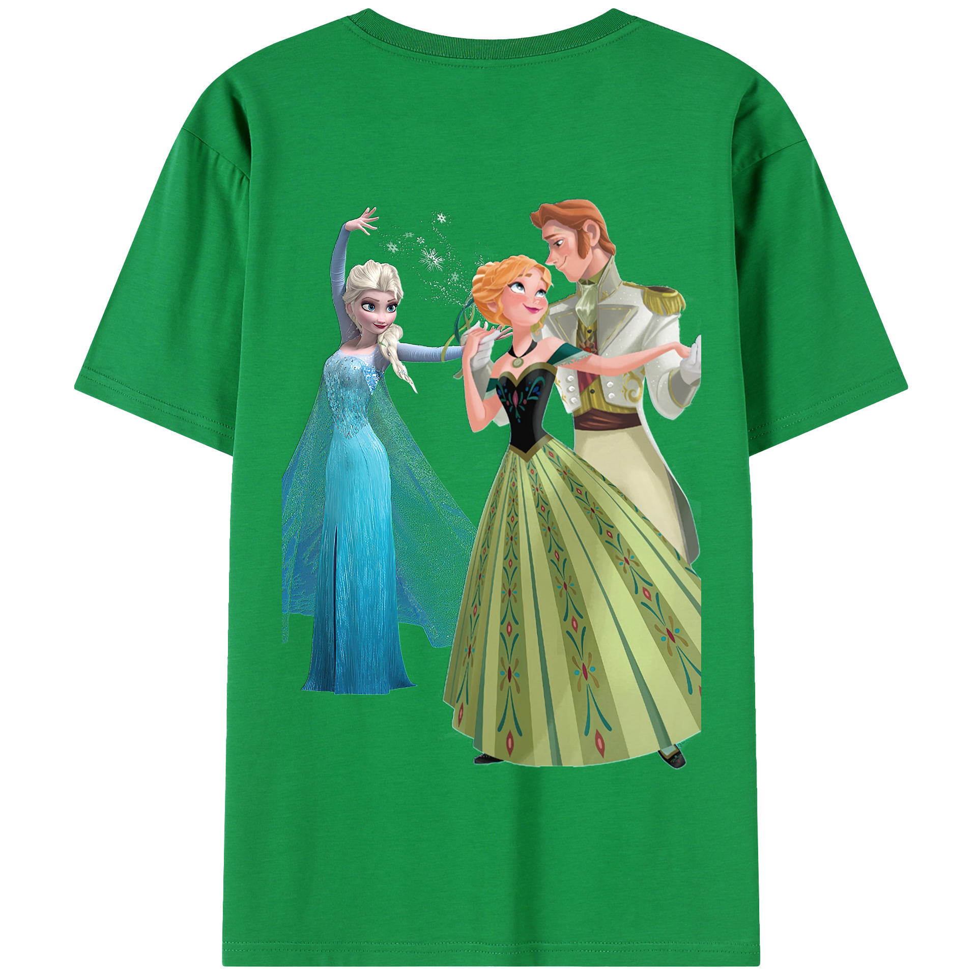 （画像用） アナと雪の女王 アンナ エルサ Frozen Anna Elsa 綿100％半袖Tシャツ（背面プリント）