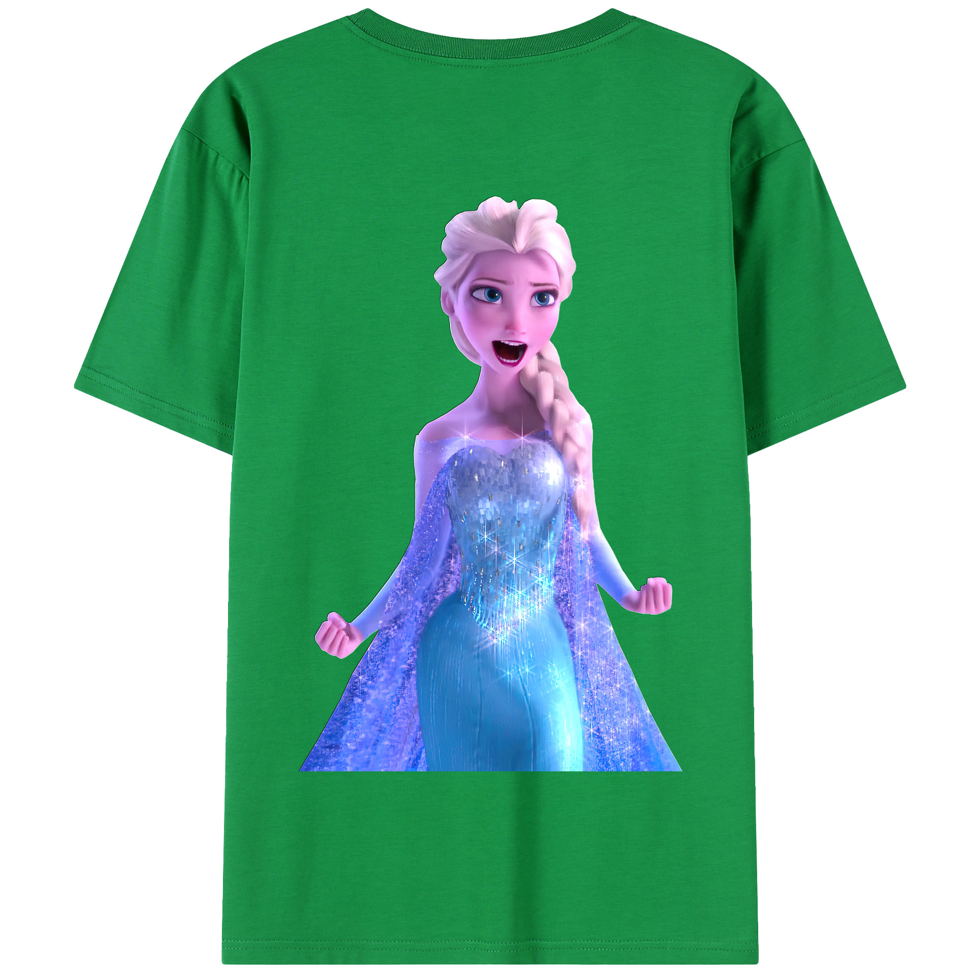 （画像用） アナと雪の女王 アンナ エルサ Frozen Anna Elsa 綿100％半袖Tシャツ（背面プリント）