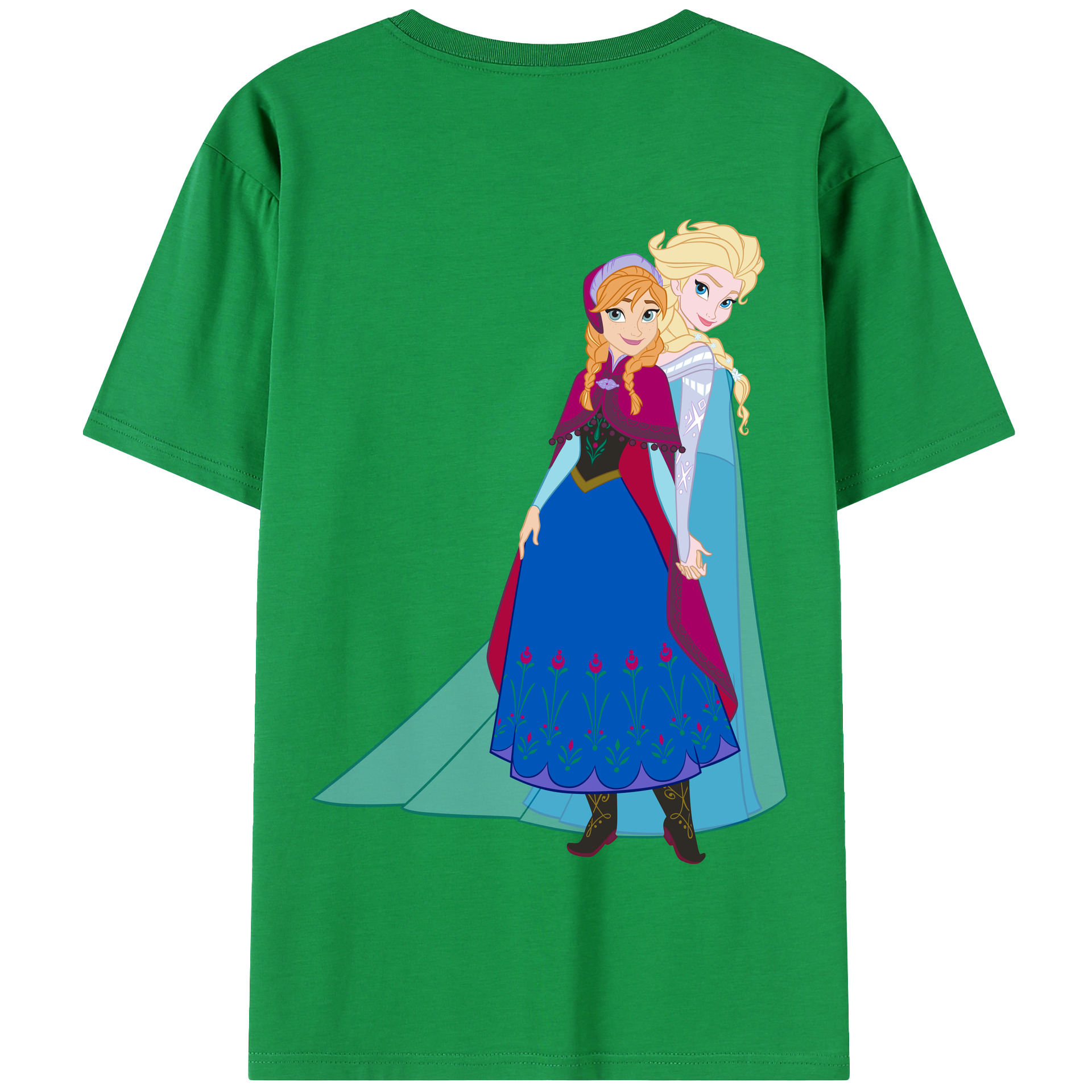 （画像用） アナと雪の女王 アンナ エルサ Frozen Anna Elsa 綿100％半袖Tシャツ（背面プリント）