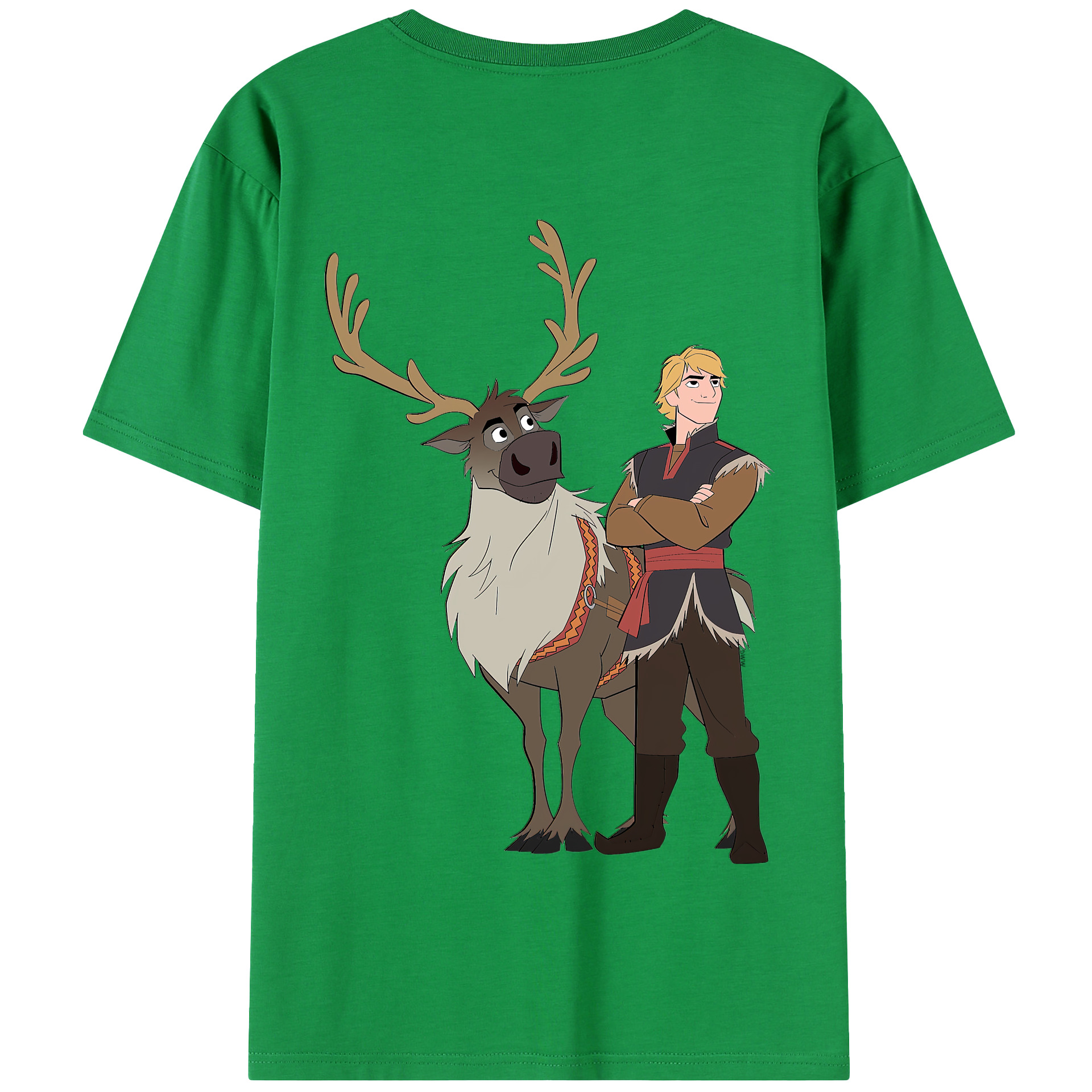 （画像用） アナと雪の女王 アンナ エルサ Frozen Anna Elsa 綿100％半袖Tシャツ（背面プリント）