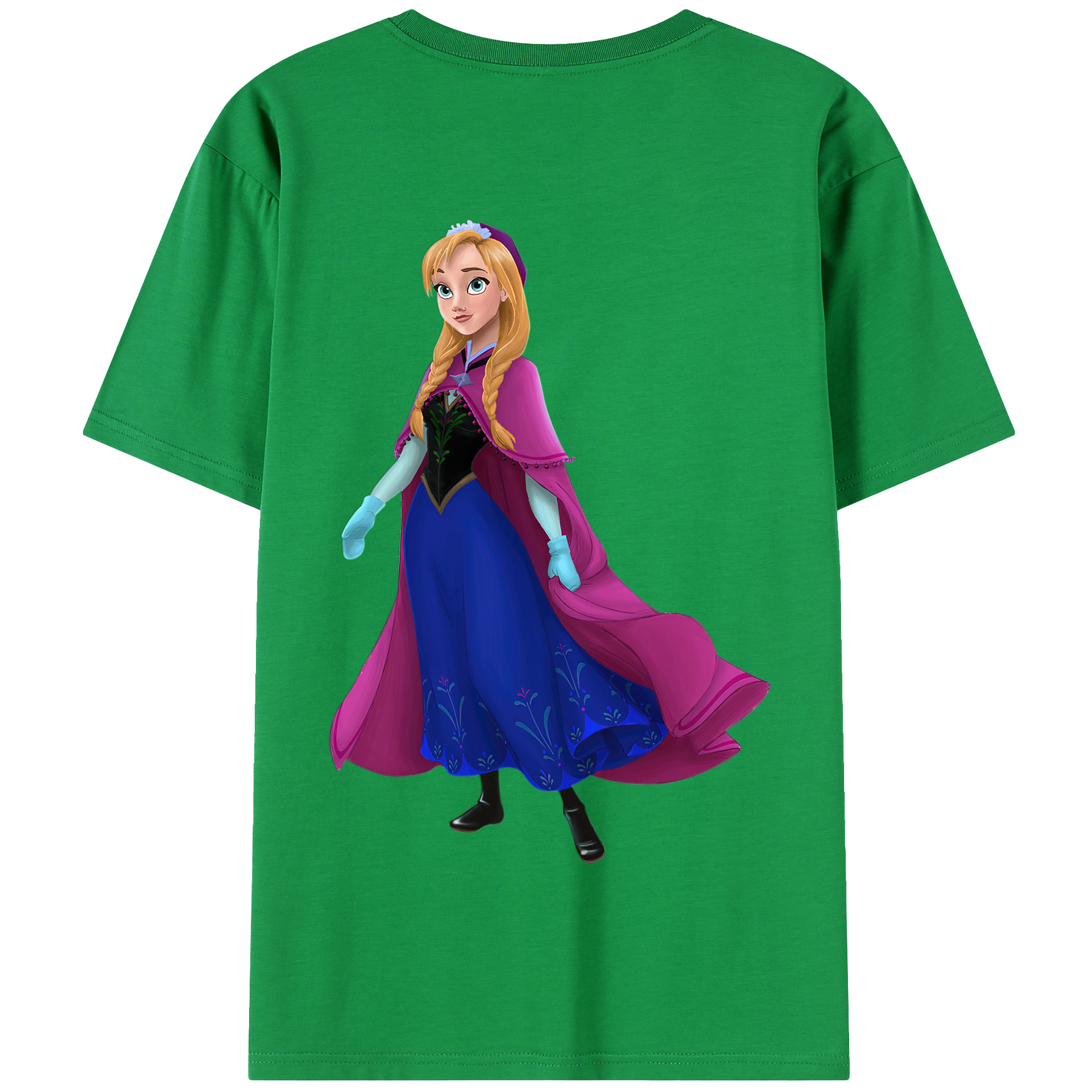 （画像用） アナと雪の女王 アンナ エルサ Frozen Anna Elsa 綿100％半袖Tシャツ（背面プリント）
