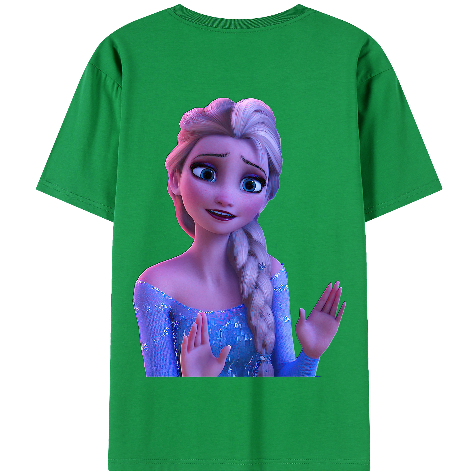 （画像用） アナと雪の女王 アンナ エルサ Frozen Anna Elsa 綿100％半袖Tシャツ（背面プリント）