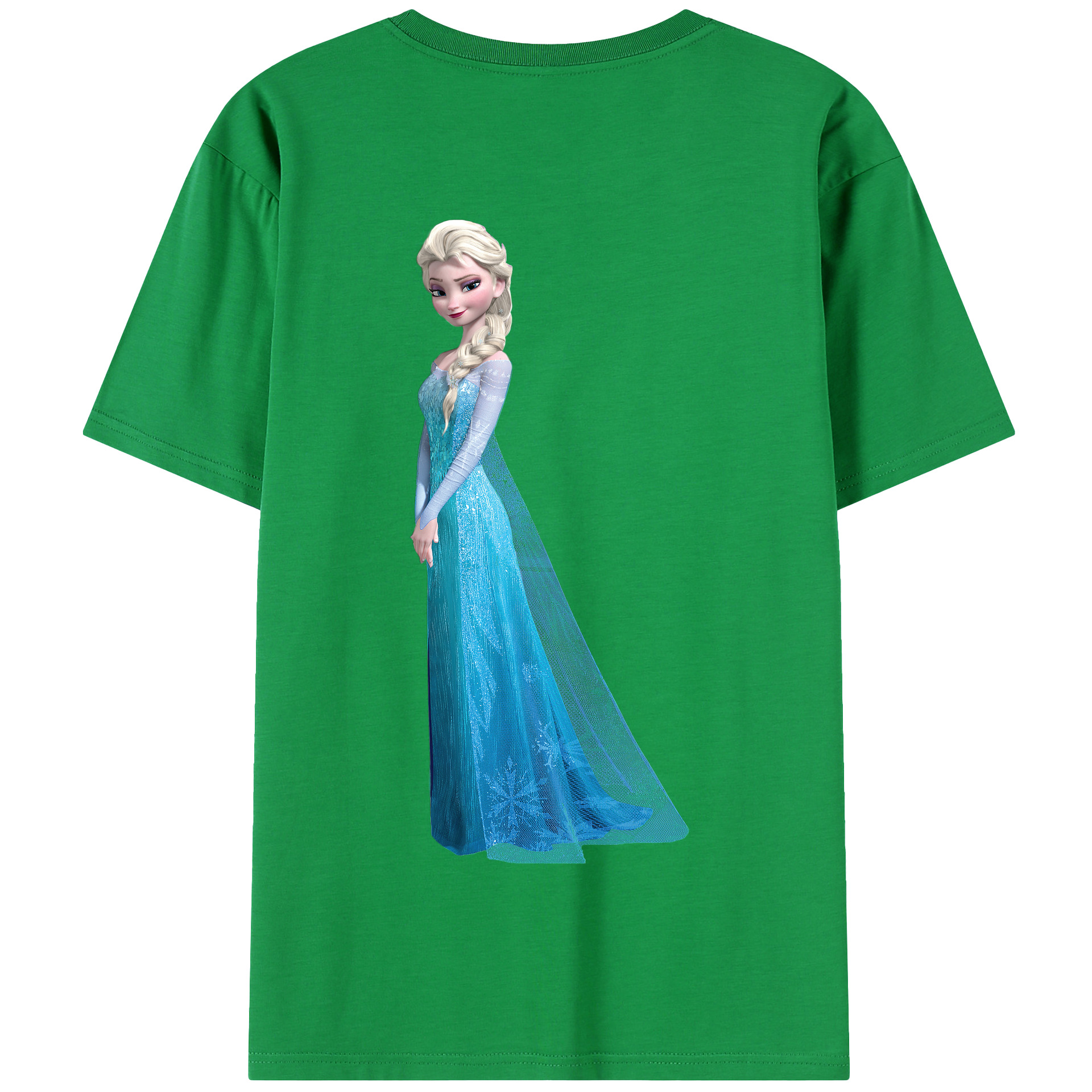 （画像用） アナと雪の女王 アンナ エルサ Frozen Anna Elsa 綿100％半袖Tシャツ（背面プリント）