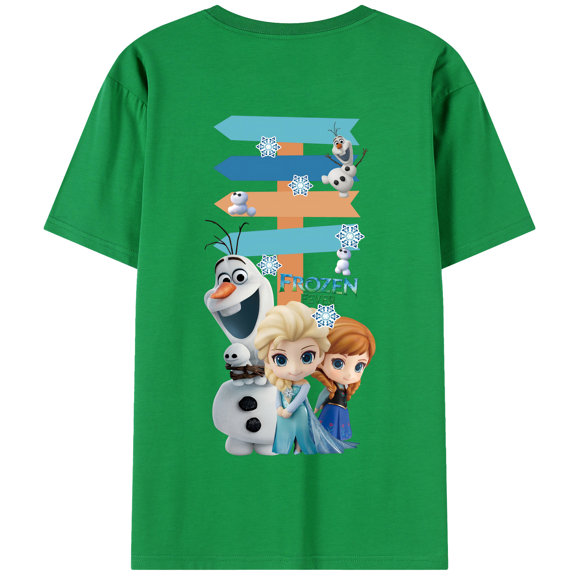 （画像用） アナと雪の女王 アンナ エルサ Frozen Anna Elsa 綿100％半袖Tシャツ（背面プリント）