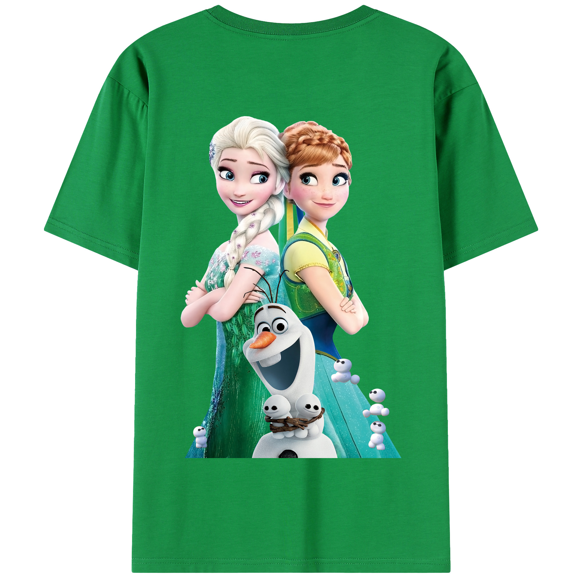（画像用） アナと雪の女王 アンナ エルサ Frozen Anna Elsa 綿100％半袖Tシャツ（背面プリント）