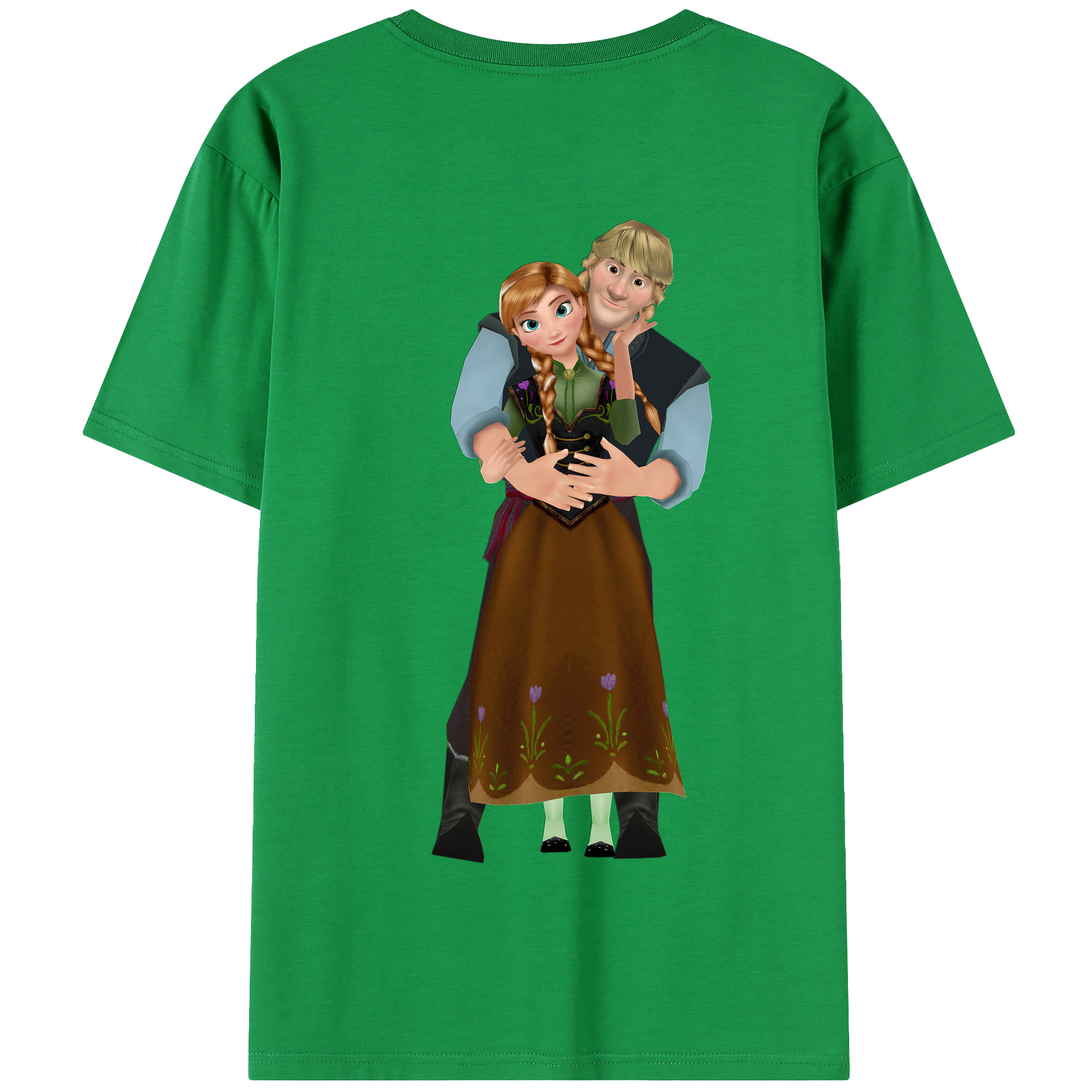 （画像用） アナと雪の女王 アンナ エルサ Frozen Anna Elsa 綿100％半袖Tシャツ（背面プリント）