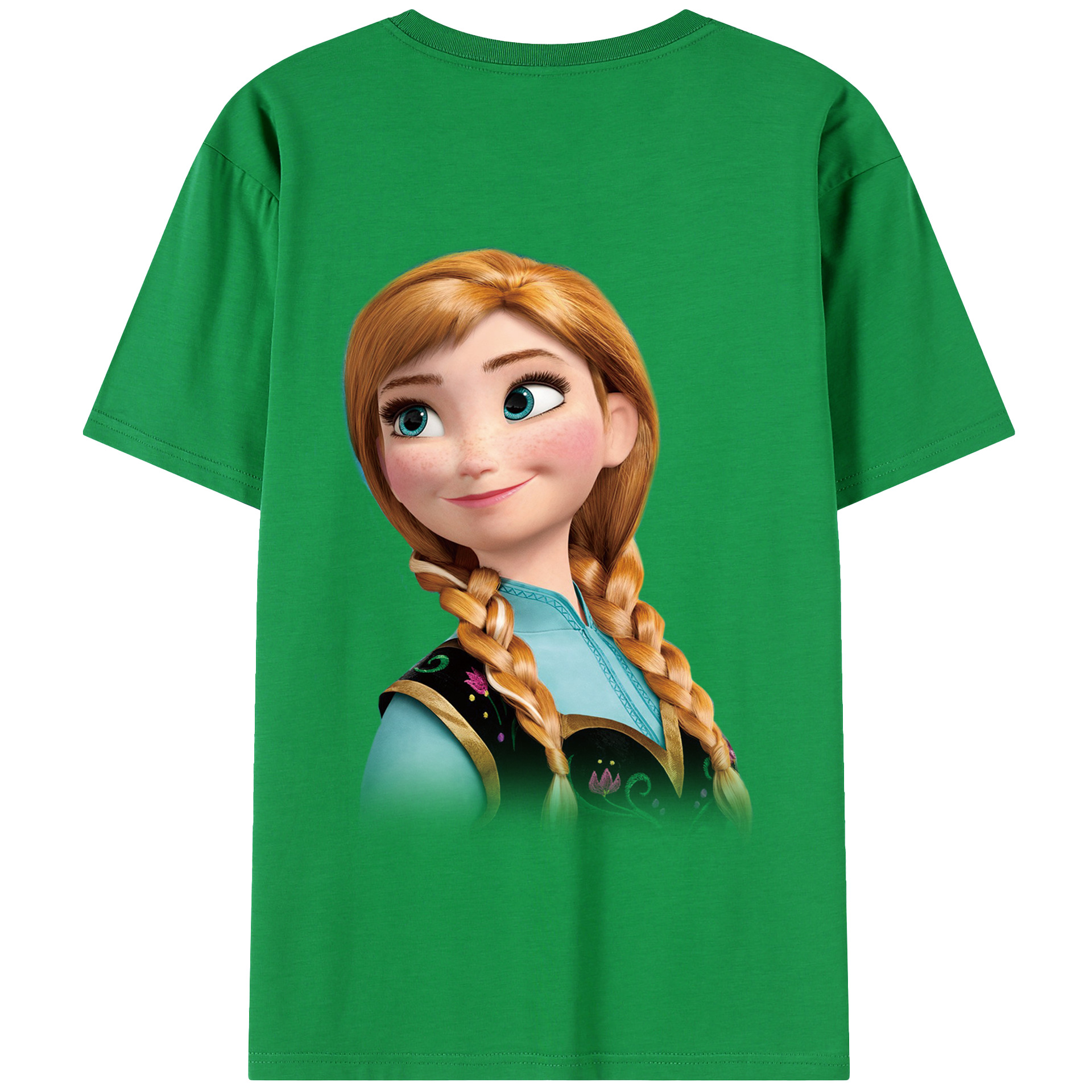 （画像用） アナと雪の女王 アンナ エルサ Frozen Anna Elsa 綿100％半袖Tシャツ（背面プリント）