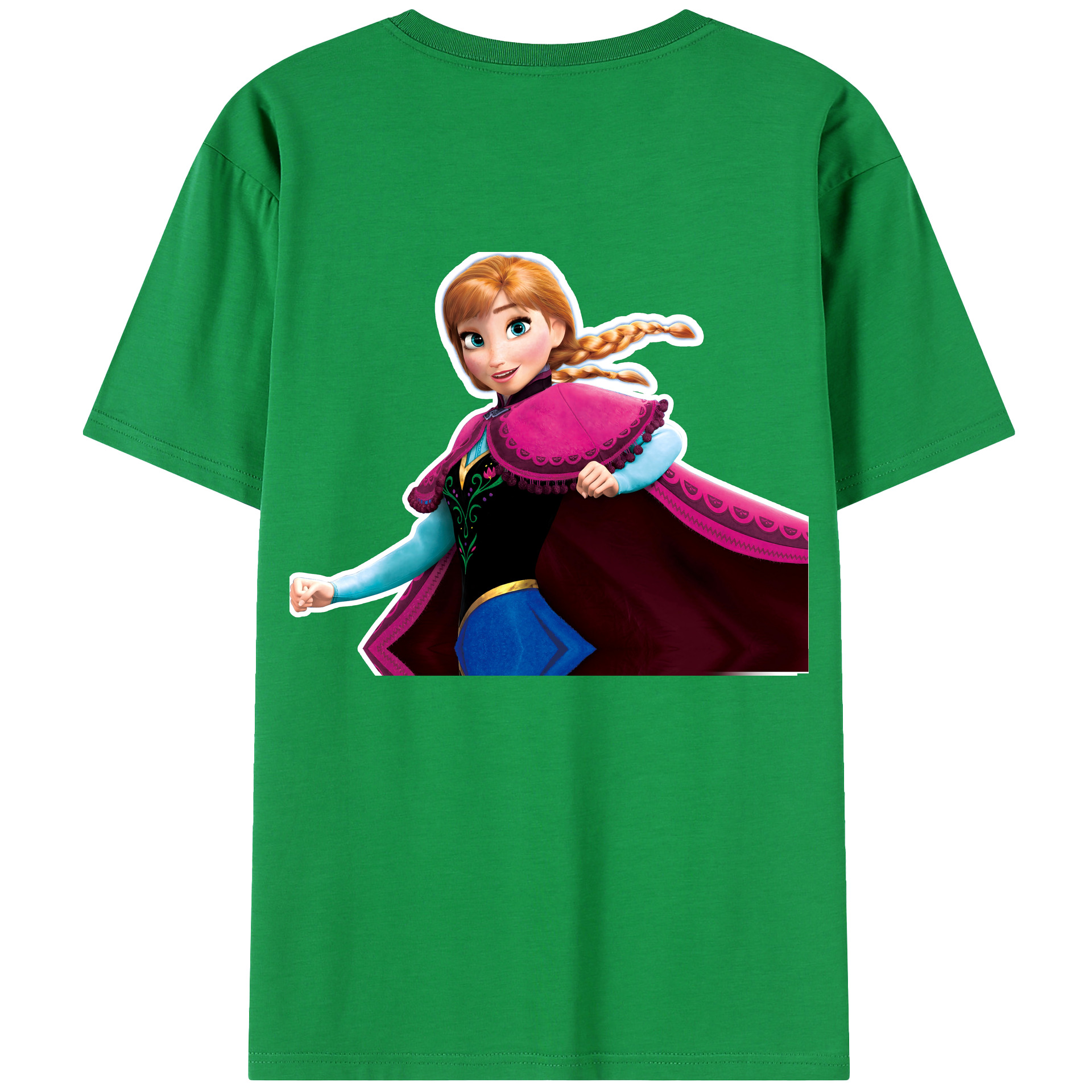 （画像用） アナと雪の女王 アンナ エルサ Frozen Anna Elsa 綿100％半袖Tシャツ（背面プリント）