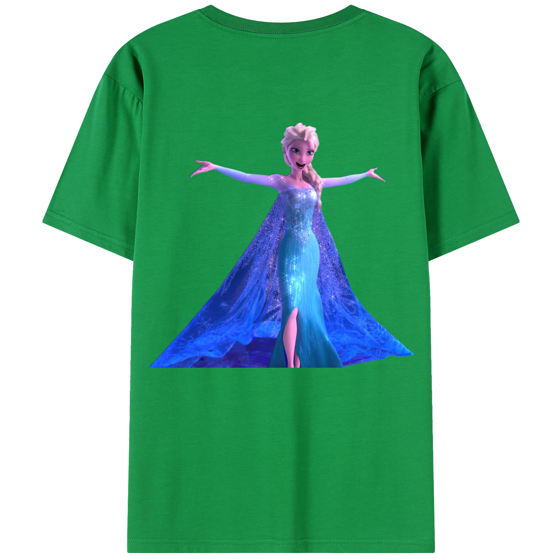 （画像用） アナと雪の女王 アンナ エルサ Frozen Anna Elsa 綿100％半袖Tシャツ（背面プリント）