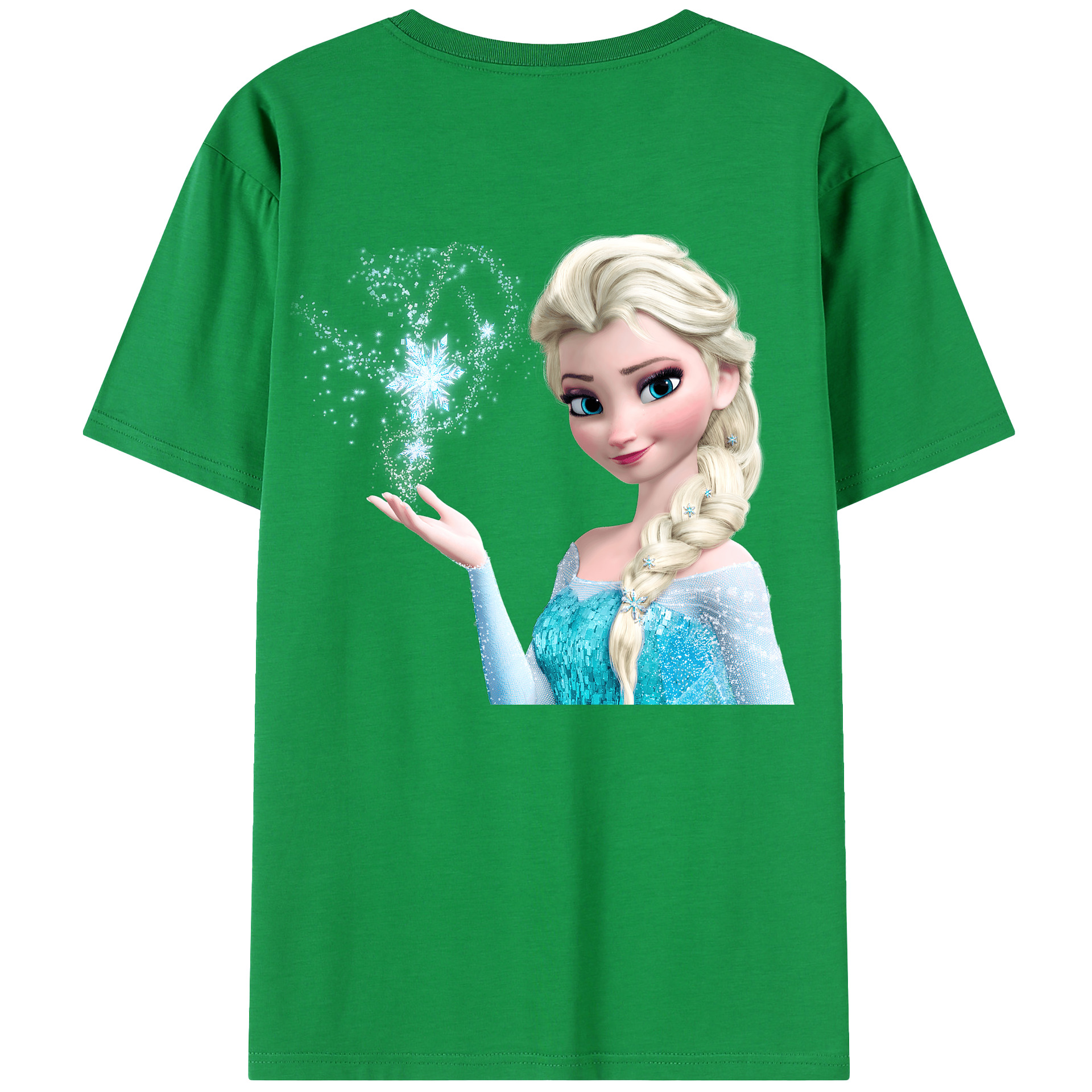 （画像用） アナと雪の女王 アンナ エルサ Frozen Anna Elsa 綿100％半袖Tシャツ（背面プリント）