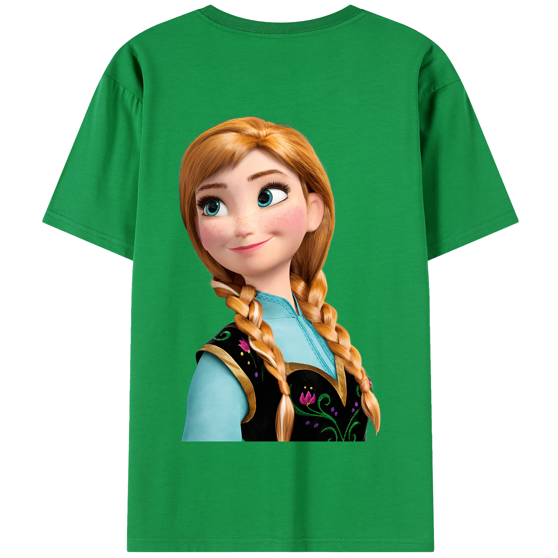 （画像用） アナと雪の女王 アンナ エルサ Frozen Anna Elsa 綿100％半袖Tシャツ（背面プリント）