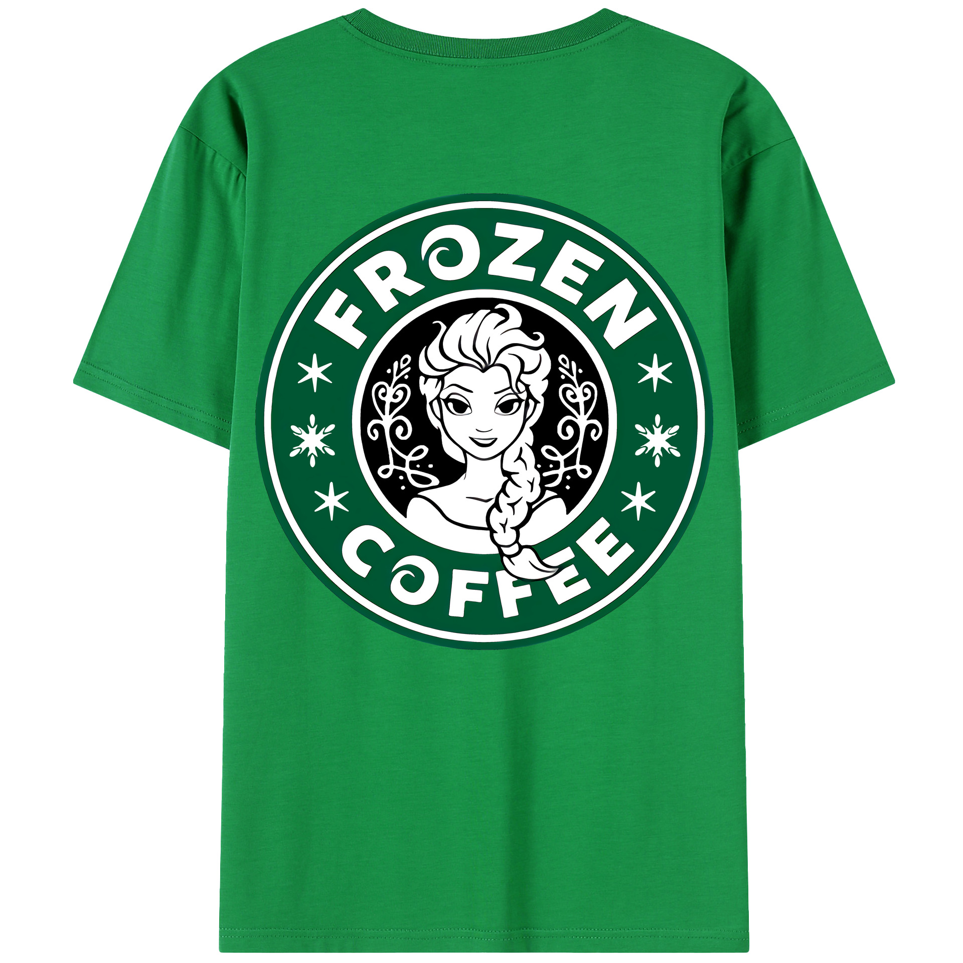 （画像用） アナと雪の女王 アンナ エルサ Frozen Anna Elsa 綿100％半袖Tシャツ（背面プリント）