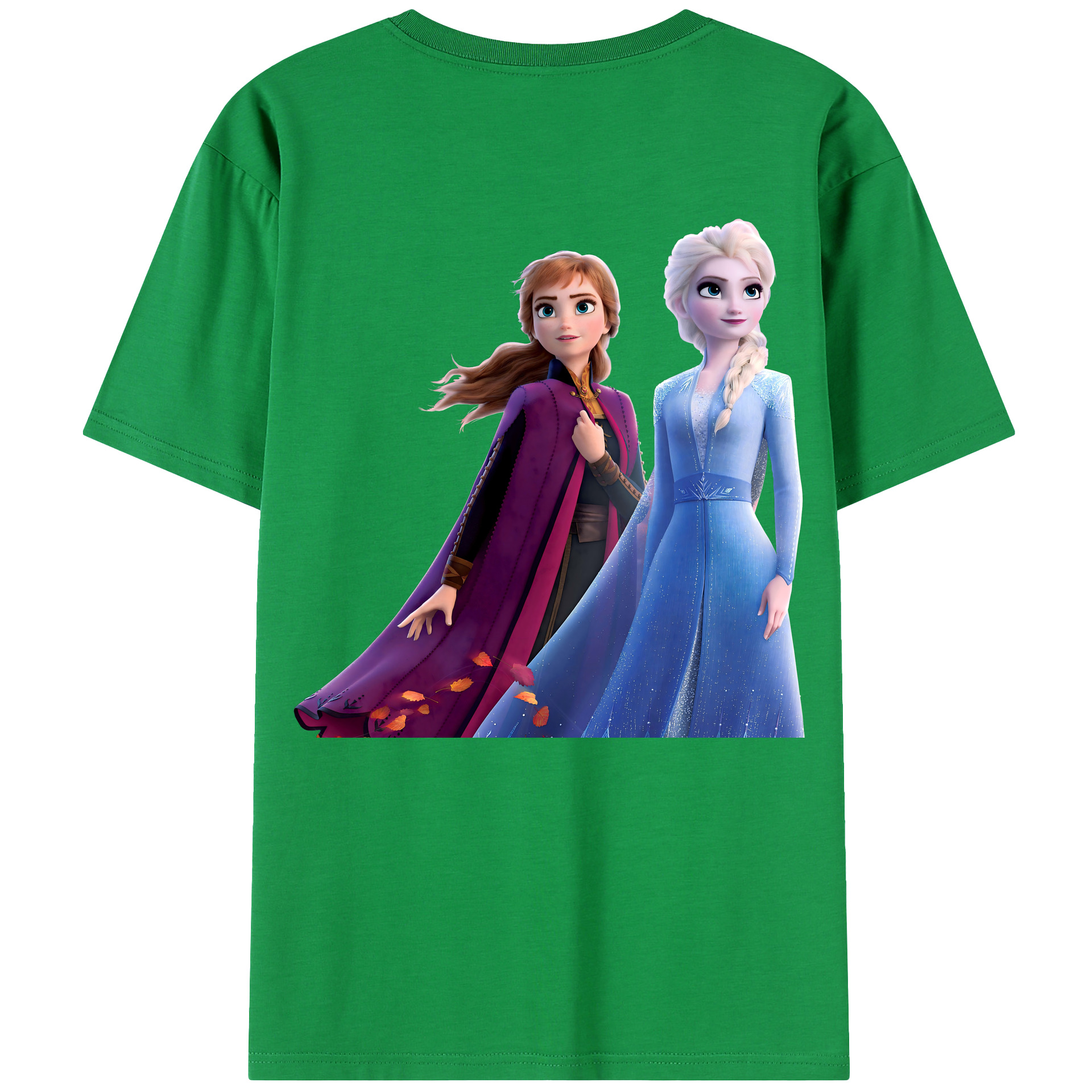 （画像用） アナと雪の女王 アンナ エルサ Frozen Anna Elsa 綿100％半袖Tシャツ（背面プリント）