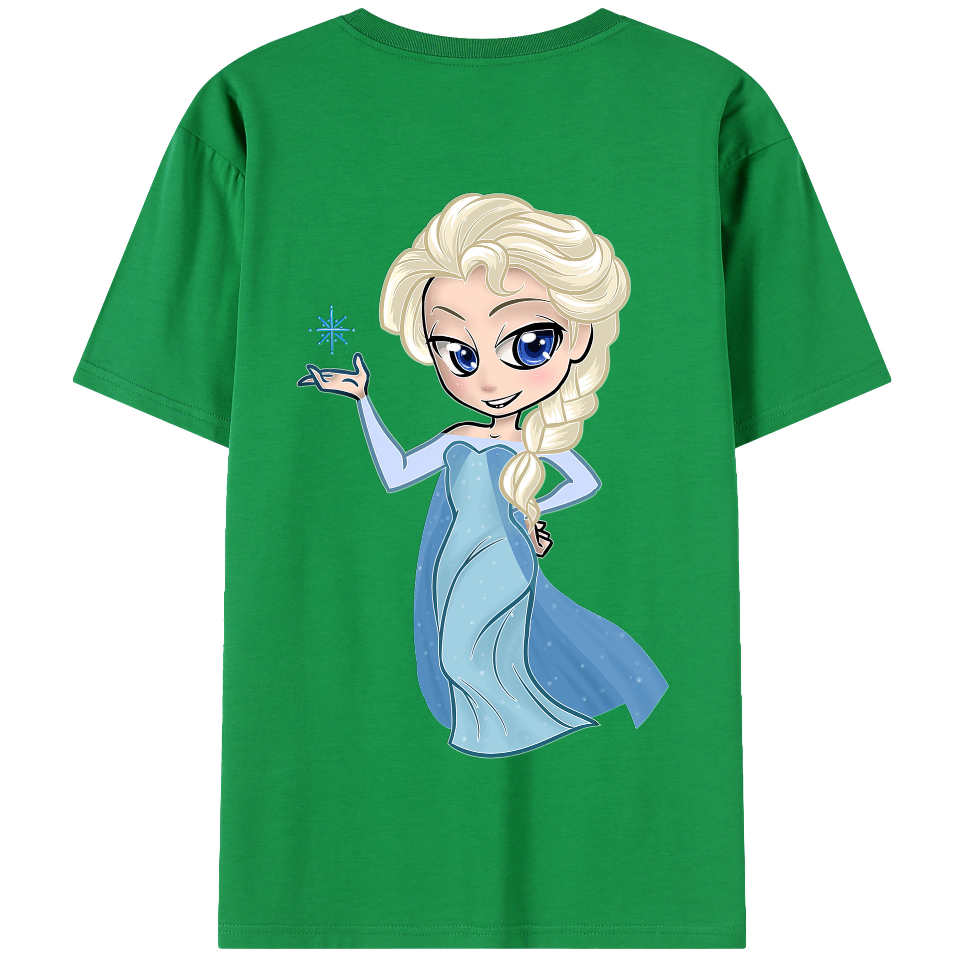 （画像用） アナと雪の女王 アンナ エルサ Frozen Anna Elsa 綿100％半袖Tシャツ（背面プリント）