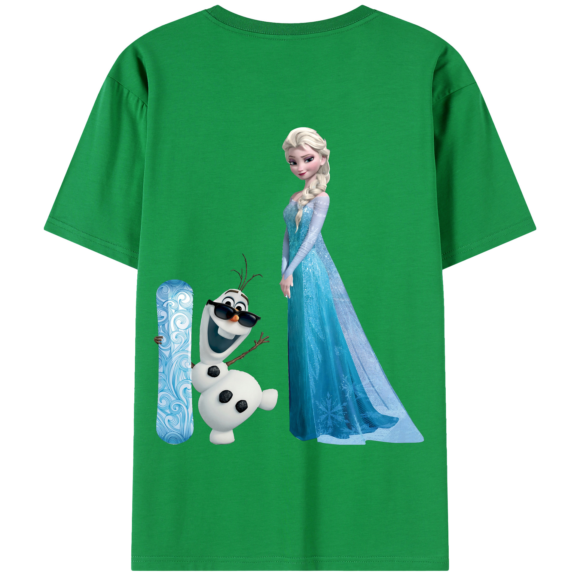 （画像用） アナと雪の女王 アンナ エルサ Frozen Anna Elsa 綿100％半袖Tシャツ（背面プリント）