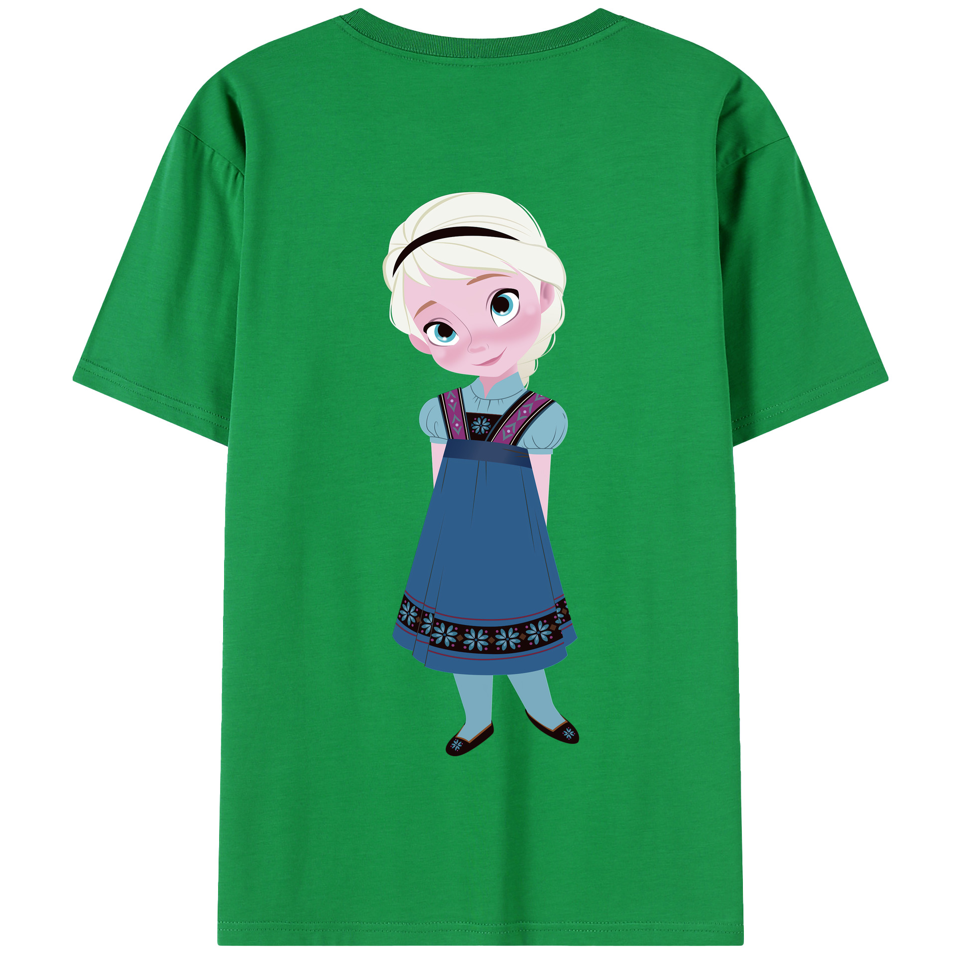 （画像用） アナと雪の女王 アンナ エルサ Frozen Anna Elsa 綿100％半袖Tシャツ（背面プリント）