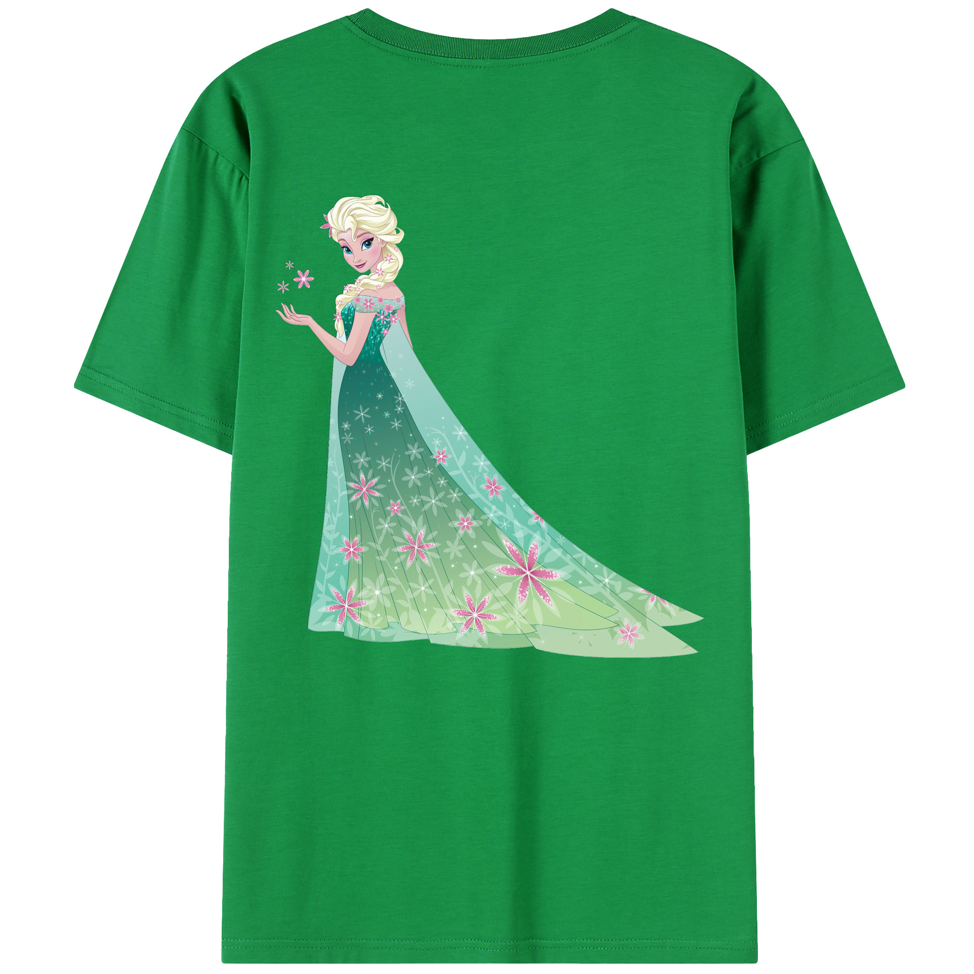 （画像用） アナと雪の女王 アンナ エルサ Frozen Anna Elsa 綿100％半袖Tシャツ（背面プリント）