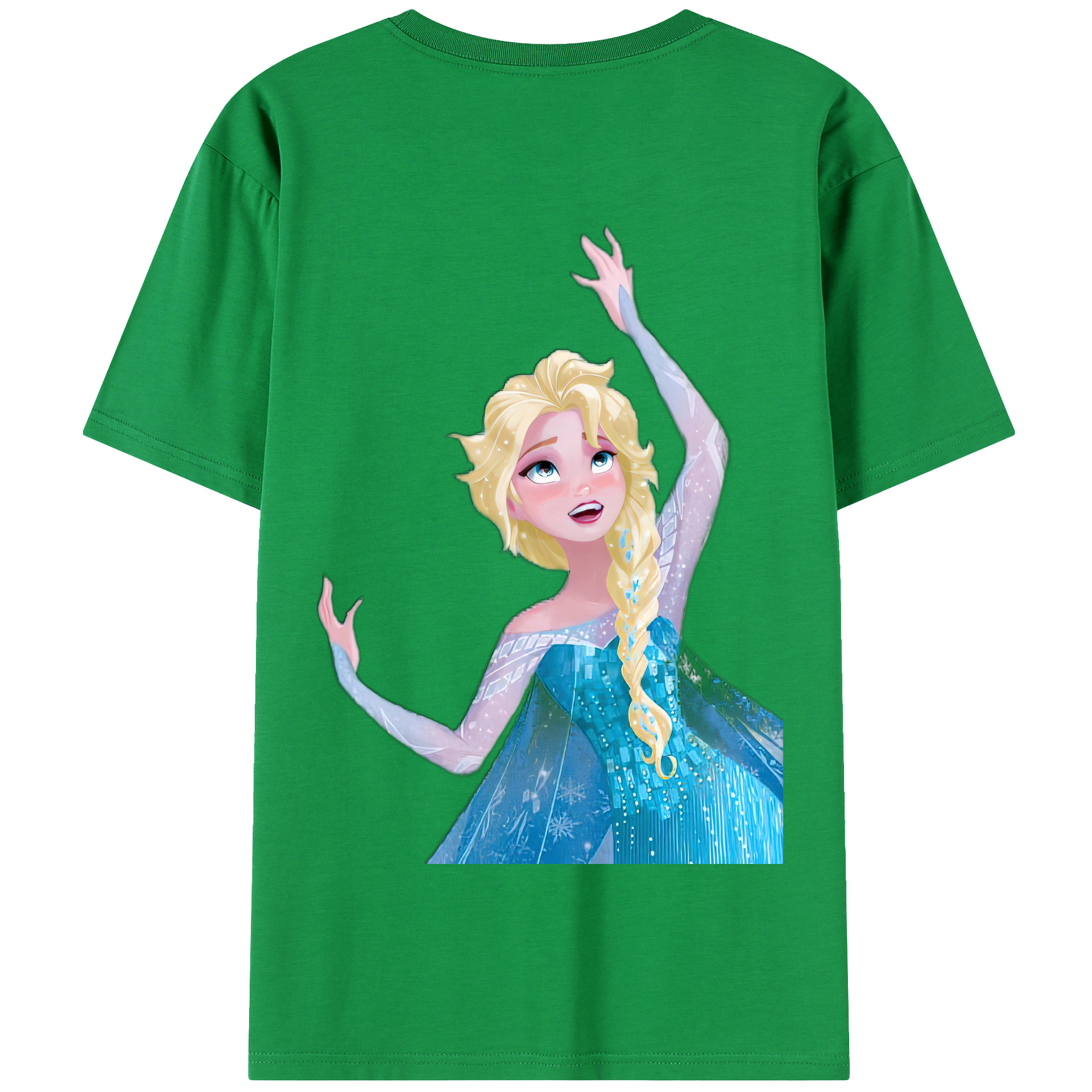 （画像用） アナと雪の女王 アンナ エルサ Frozen Anna Elsa 綿100％半袖Tシャツ（背面プリント）
