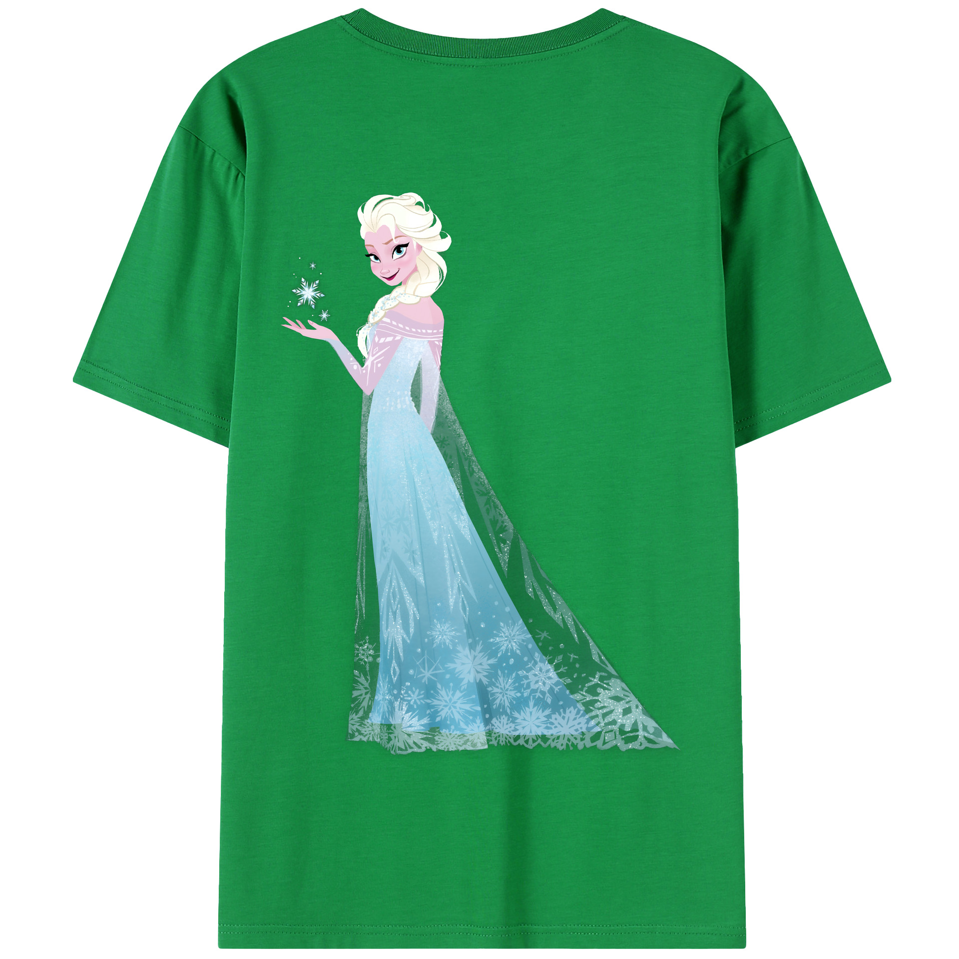 （画像用） アナと雪の女王 アンナ エルサ Frozen Anna Elsa 綿100％半袖Tシャツ（背面プリント）