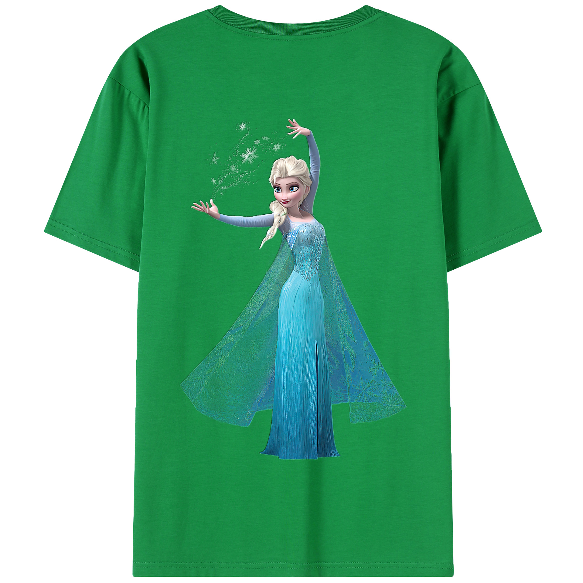 （画像用） アナと雪の女王 アンナ エルサ Frozen Anna Elsa 綿100％半袖Tシャツ（背面プリント）