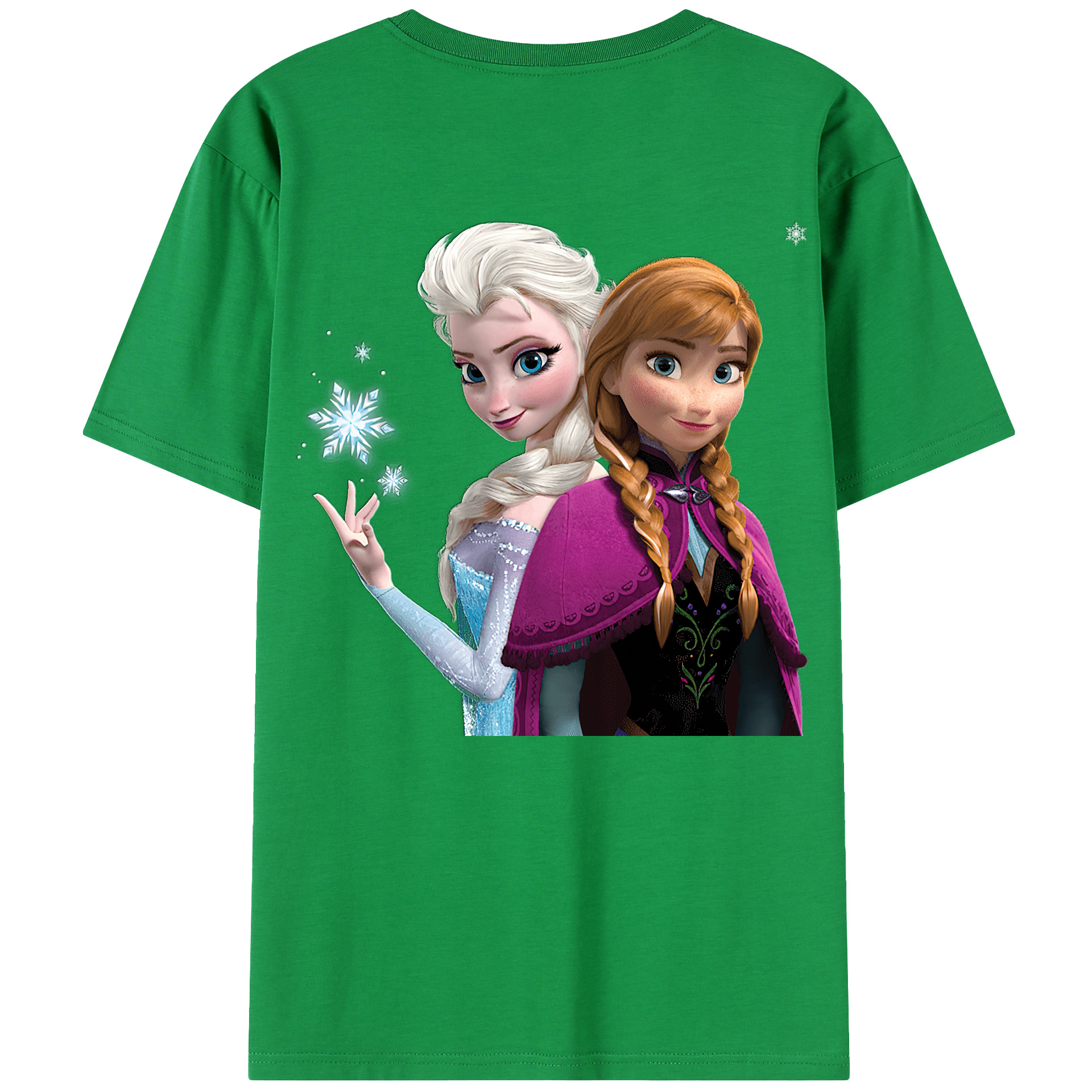 （画像用） アナと雪の女王 アンナ エルサ Frozen Anna Elsa 綿100％半袖Tシャツ（背面プリント）