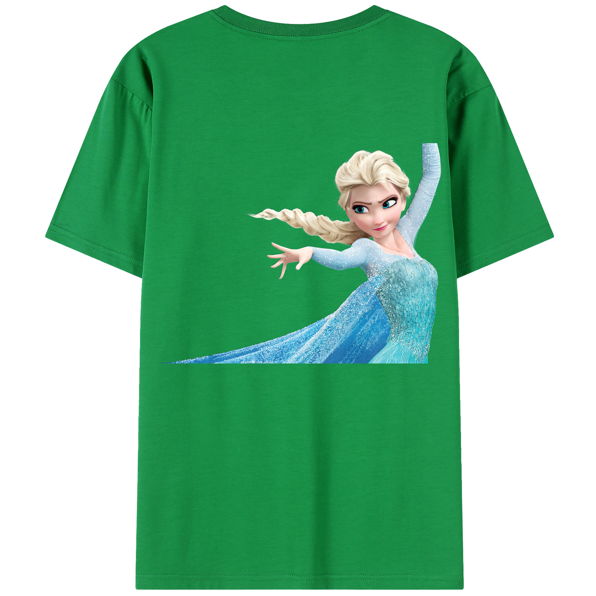 （画像用） アナと雪の女王 アンナ エルサ Frozen Anna Elsa 綿100％半袖Tシャツ（背面プリント）