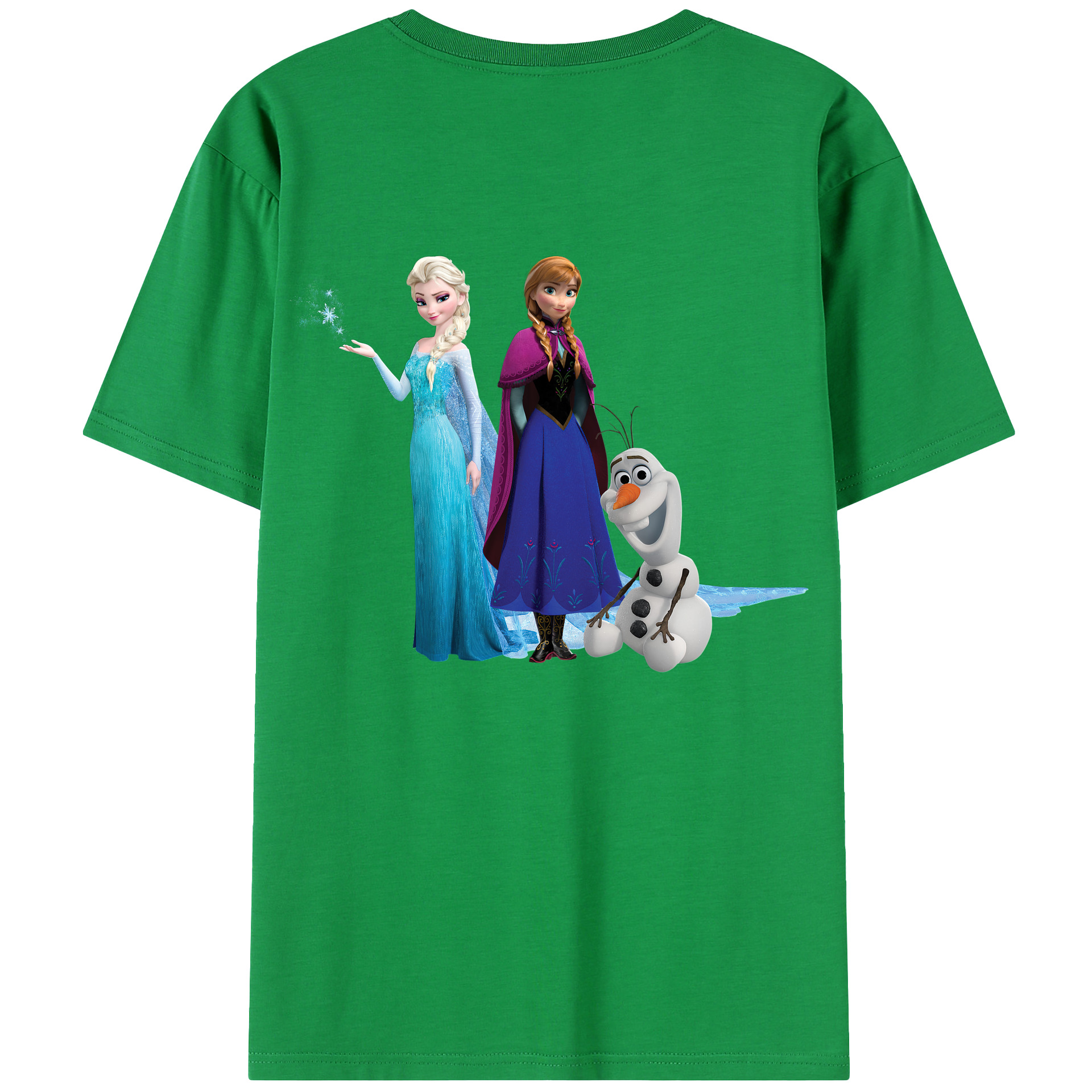（画像用） アナと雪の女王 アンナ エルサ Frozen Anna Elsa 綿100％半袖Tシャツ（背面プリント）