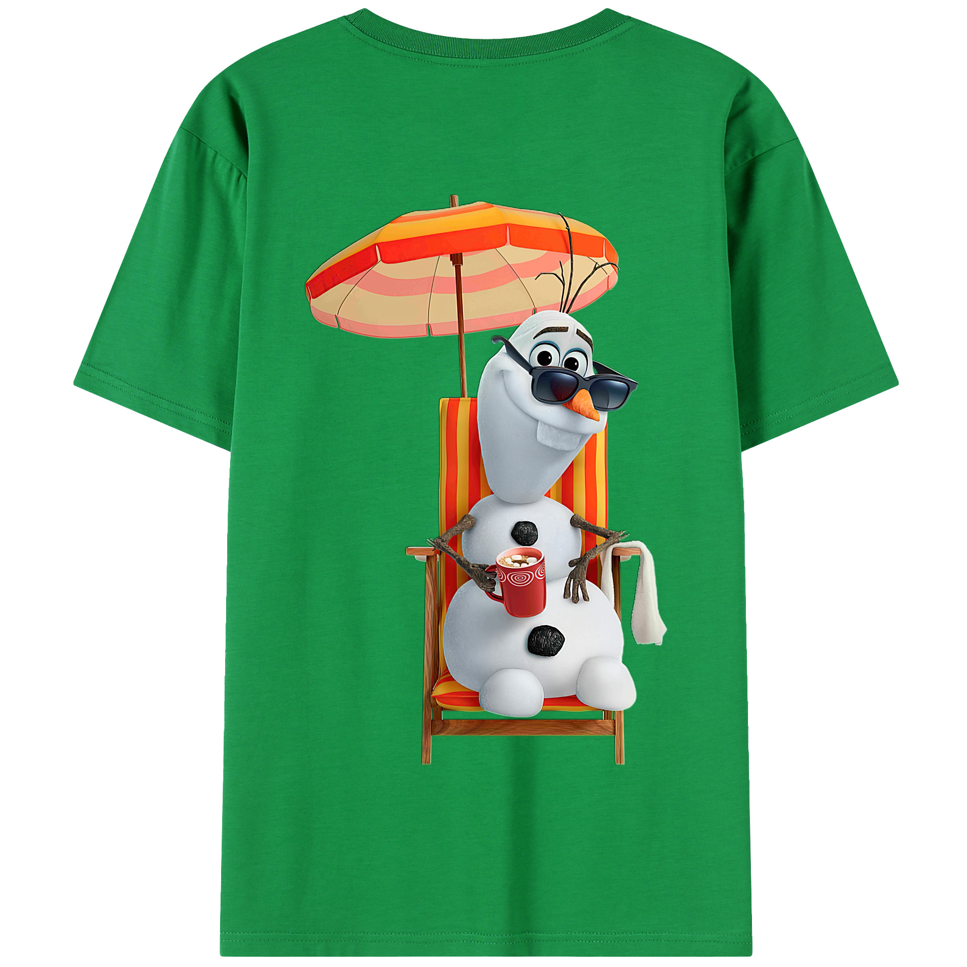 （画像用） アナと雪の女王 アンナ エルサ Frozen Anna Elsa 綿100％半袖Tシャツ（背面プリント）
